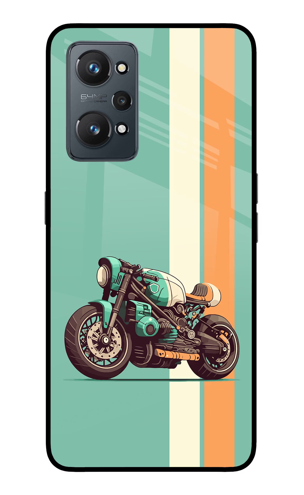 Striped Moto Drift Realme GT 2 5G Glass Case - Striped Moto Drift Realme GT 2 5G Glass Case Striped Moto Drift Realme GT 2 5G Glass Case