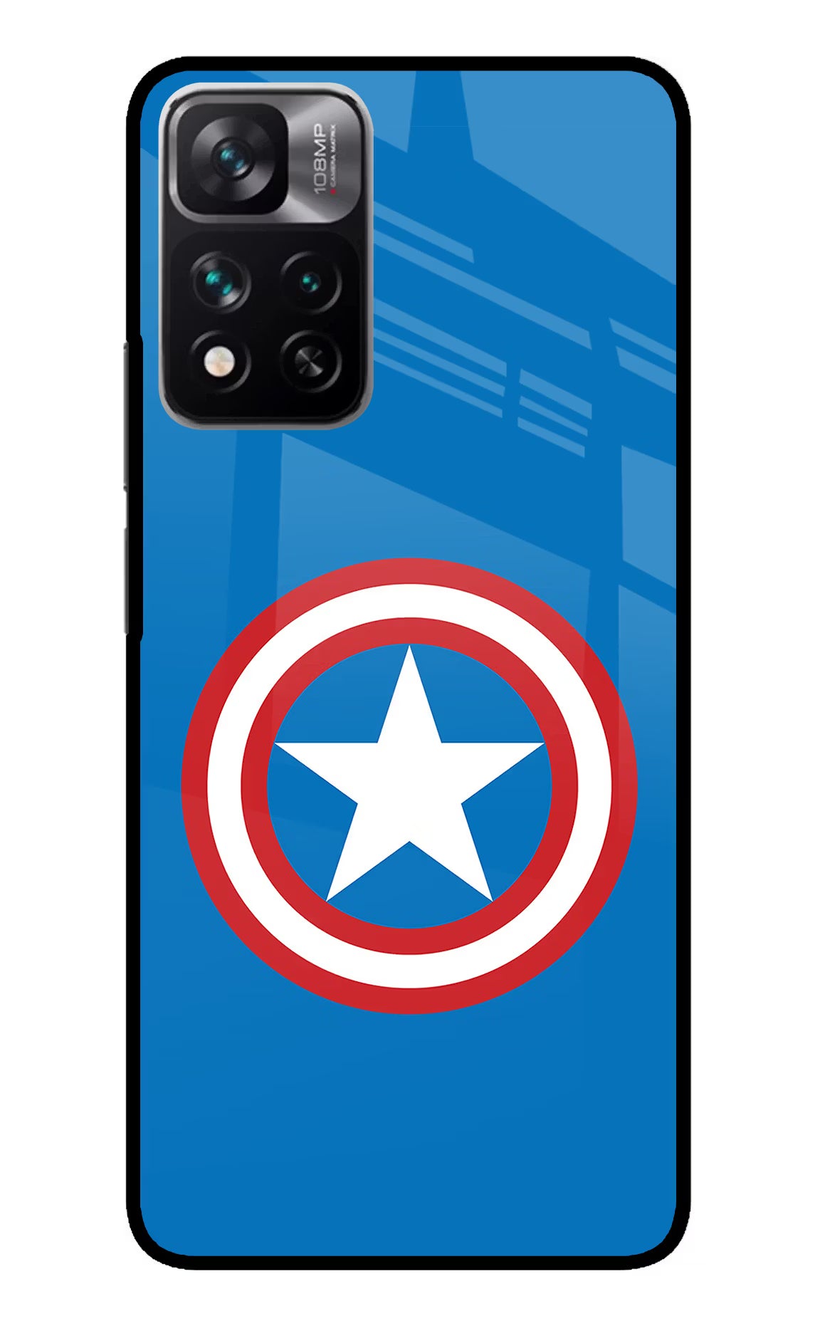 Captain America Logo Mi 11i 5G/11i 5G Hypercharge Glass Case - Captain America Logo Mi 11i 5G/11i 5G Hypercharge Glass Case Captain America Logo Mi 11i 5G/11i 5G Hypercharge Glass Case