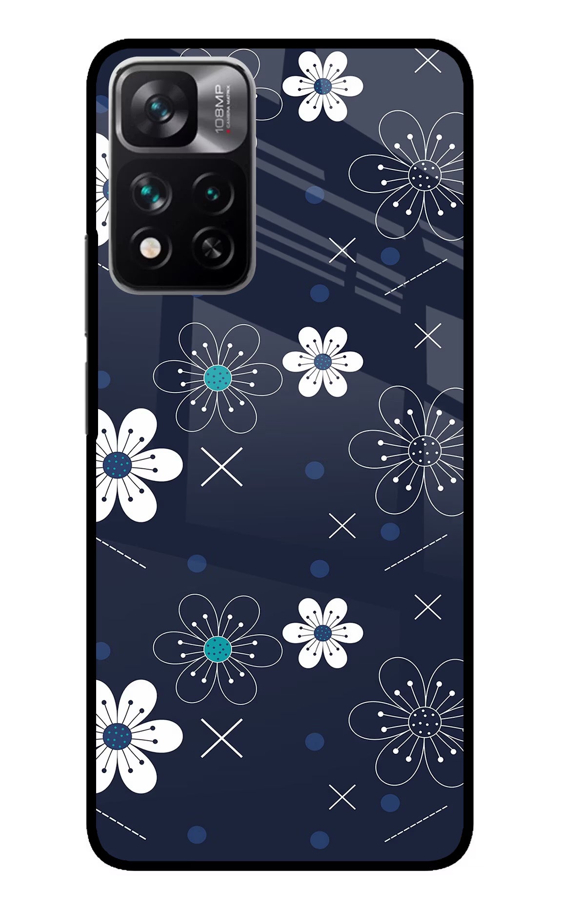 Flowers Mi 11i 5G/11i 5G Hypercharge Glass Case - Flowers Mi 11i 5G/11i 5G Hypercharge Glass Case Flowers Mi 11i 5G/11i 5G Hypercharge Glass Case