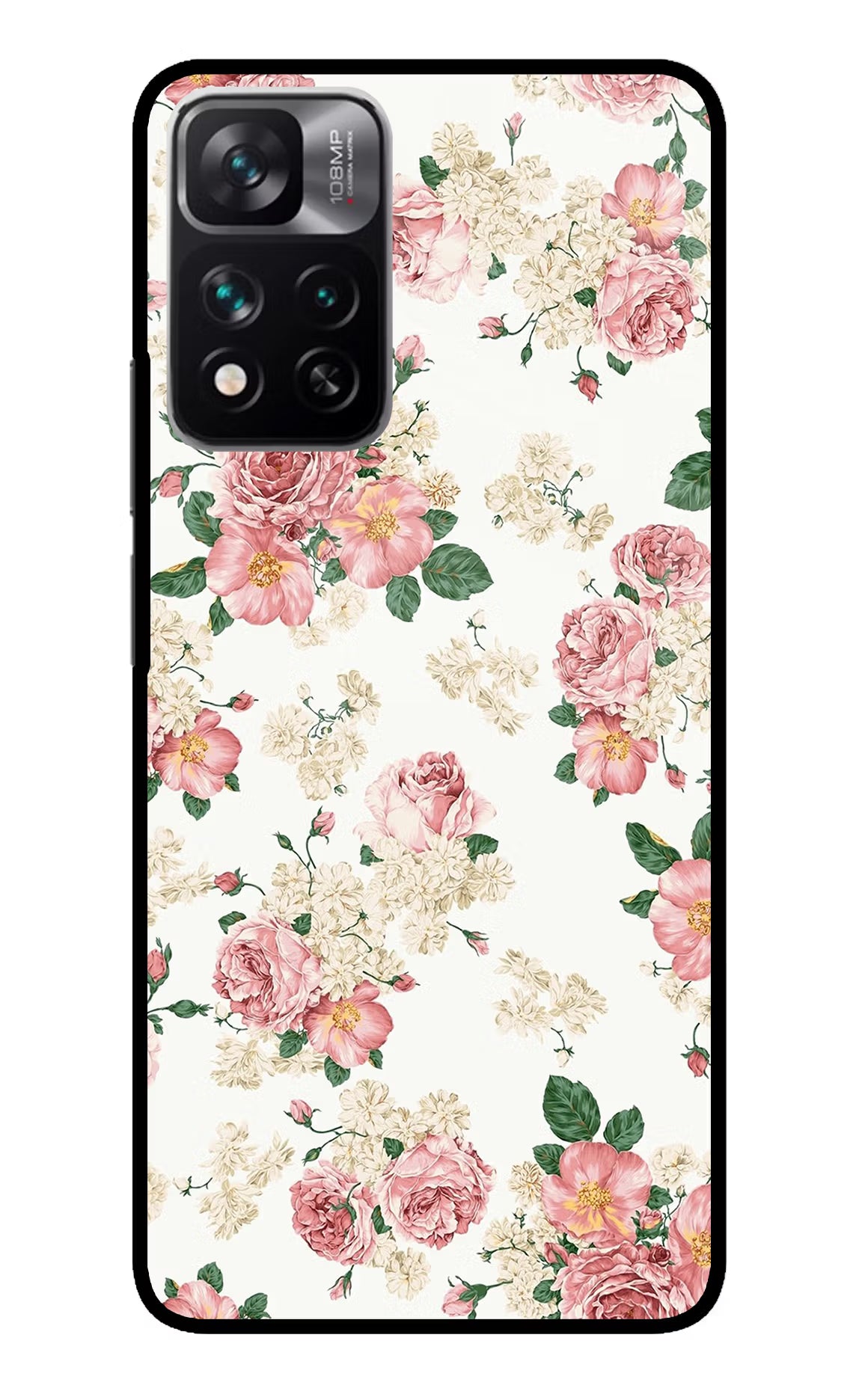 Flowers Mi 11i 5G/11i 5G Hypercharge Glass Case - Flowers Mi 11i 5G/11i 5G Hypercharge Glass Case Flowers Mi 11i 5G/11i 5G Hypercharge Glass Case
