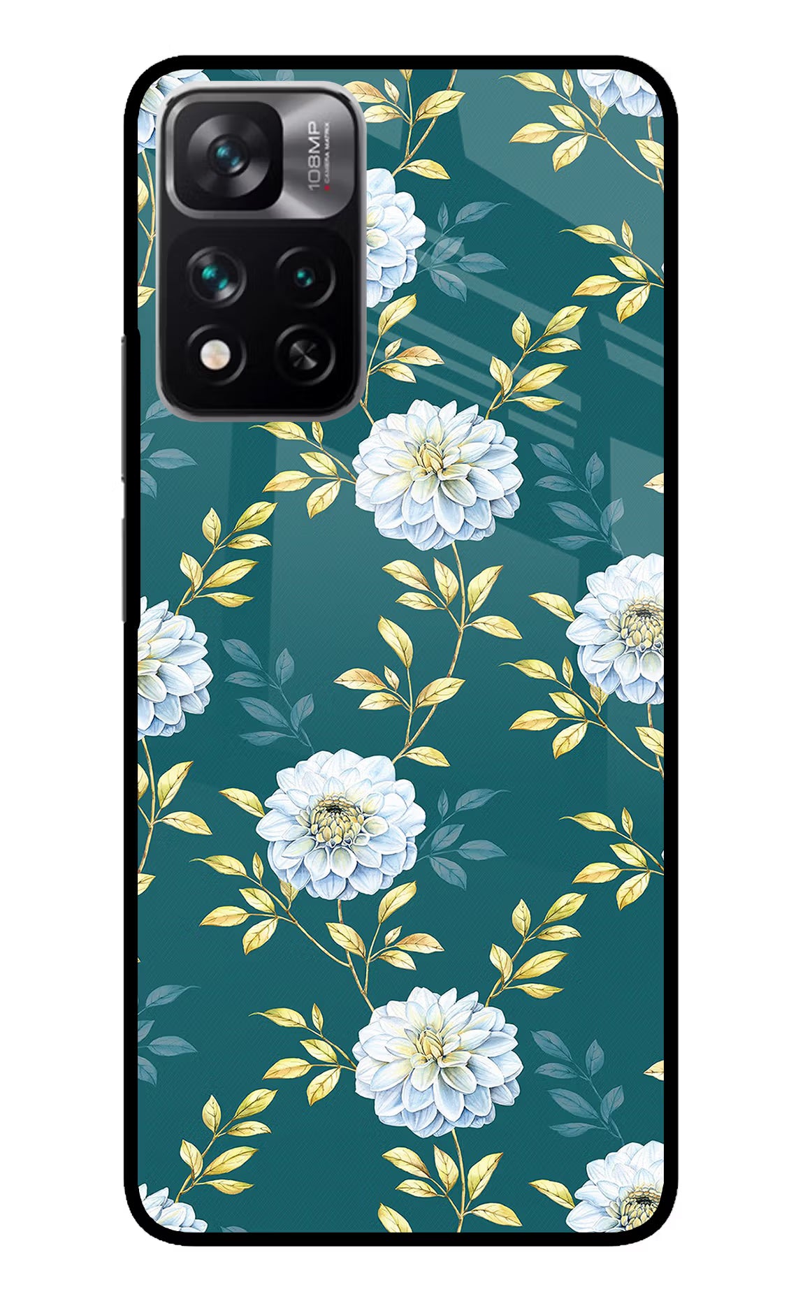 Flowers Mi 11i 5G/11i 5G Hypercharge Glass Case - Flowers Mi 11i 5G/11i 5G Hypercharge Glass Case Flowers Mi 11i 5G/11i 5G Hypercharge Glass Case