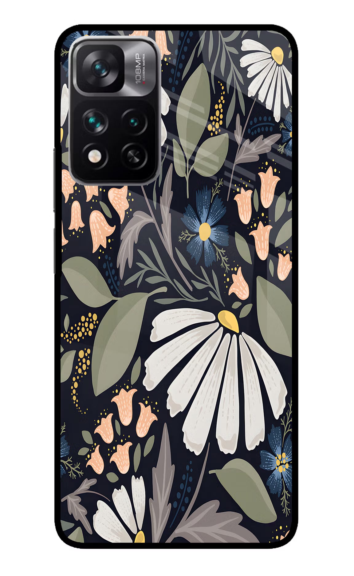 Flowers Art Mi 11i 5G/11i 5G Hypercharge Glass Case - Flowers Art Mi 11i 5G/11i 5G Hypercharge Glass Case Flowers Art Mi 11i 5G/11i 5G Hypercharge Glass Case
