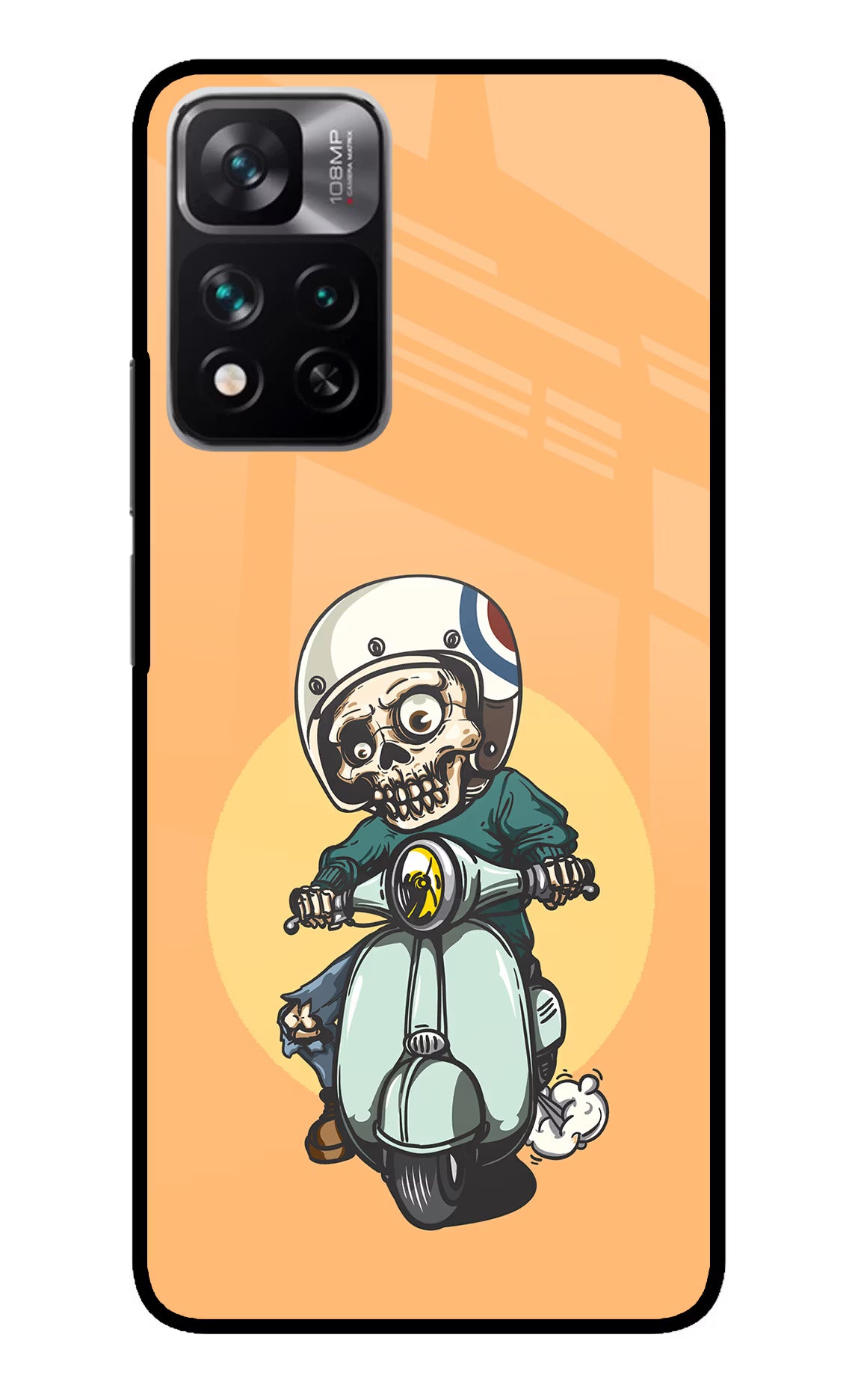 Undead Biker Mi 11i 5G/11i 5G Hypercharge Glass Case - Undead Biker Mi 11i 5G/11i 5G Hypercharge Glass Case Undead Biker Mi 11i 5G/11i 5G Hypercharge Glass Case