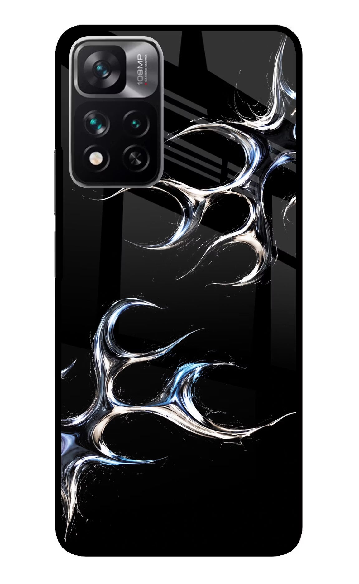 Chrome Tribal Mi 11i 5G/11i 5G Hypercharge Glass Case - Chrome Tribal Mi 11i 5G/11i 5G Hypercharge Glass Case Chrome Tribal Mi 11i 5G/11i 5G Hypercharge Glass Case