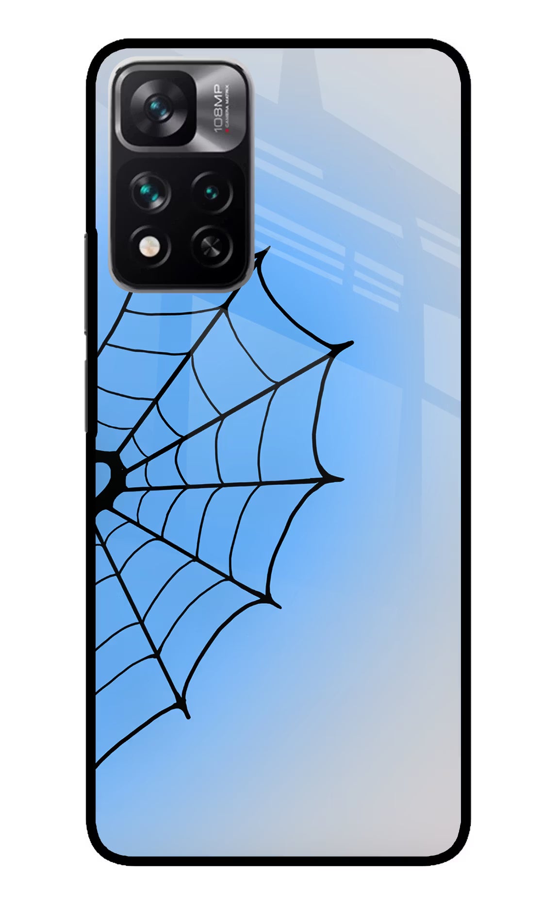 Blue Web Mi 11i 5G/11i 5G Hypercharge Glass Case - Blue Web Mi 11i 5G/11i 5G Hypercharge Glass Case Blue Web Mi 11i 5G/11i 5G Hypercharge Glass Case