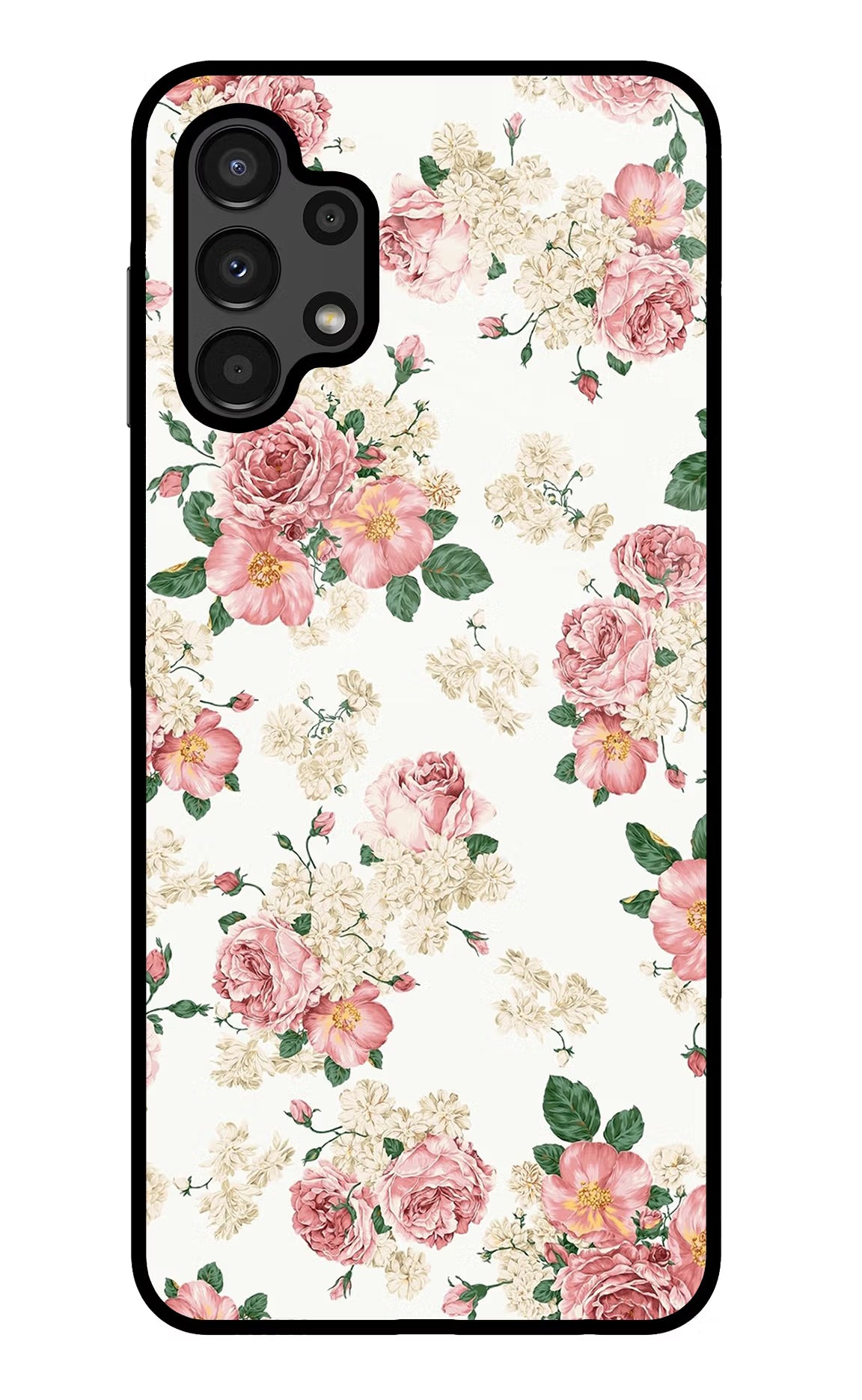 Flowers Samsung A13 4G Glass Case - Flowers Samsung A13 4G Glass Case Flowers Samsung A13 4G Glass Case