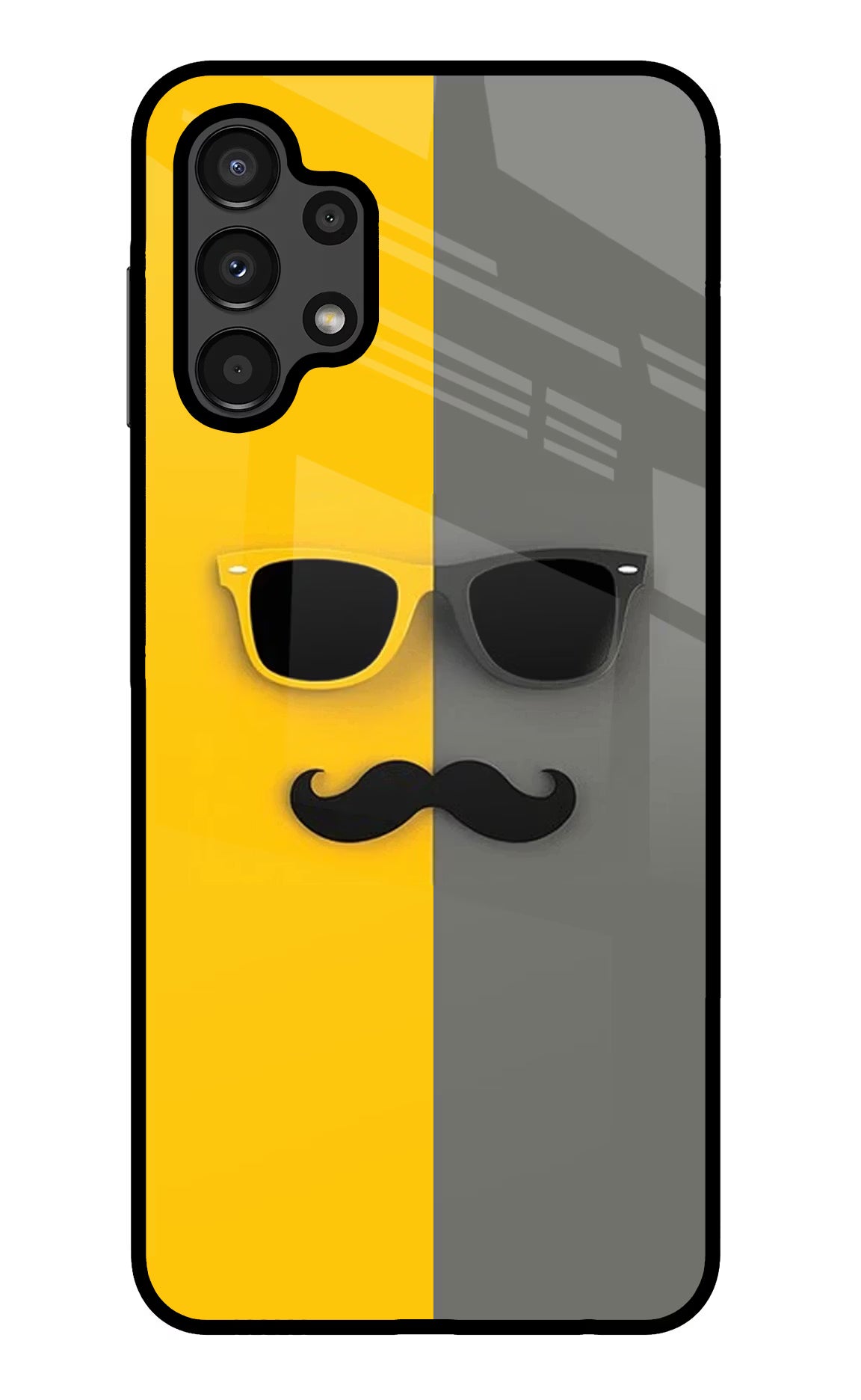 Sunglasses with Mustache Samsung A13 4G Glass Case - Sunglasses with Mustache Samsung A13 4G Glass Case Sunglasses with Mustache Samsung A13 4G Glass Case