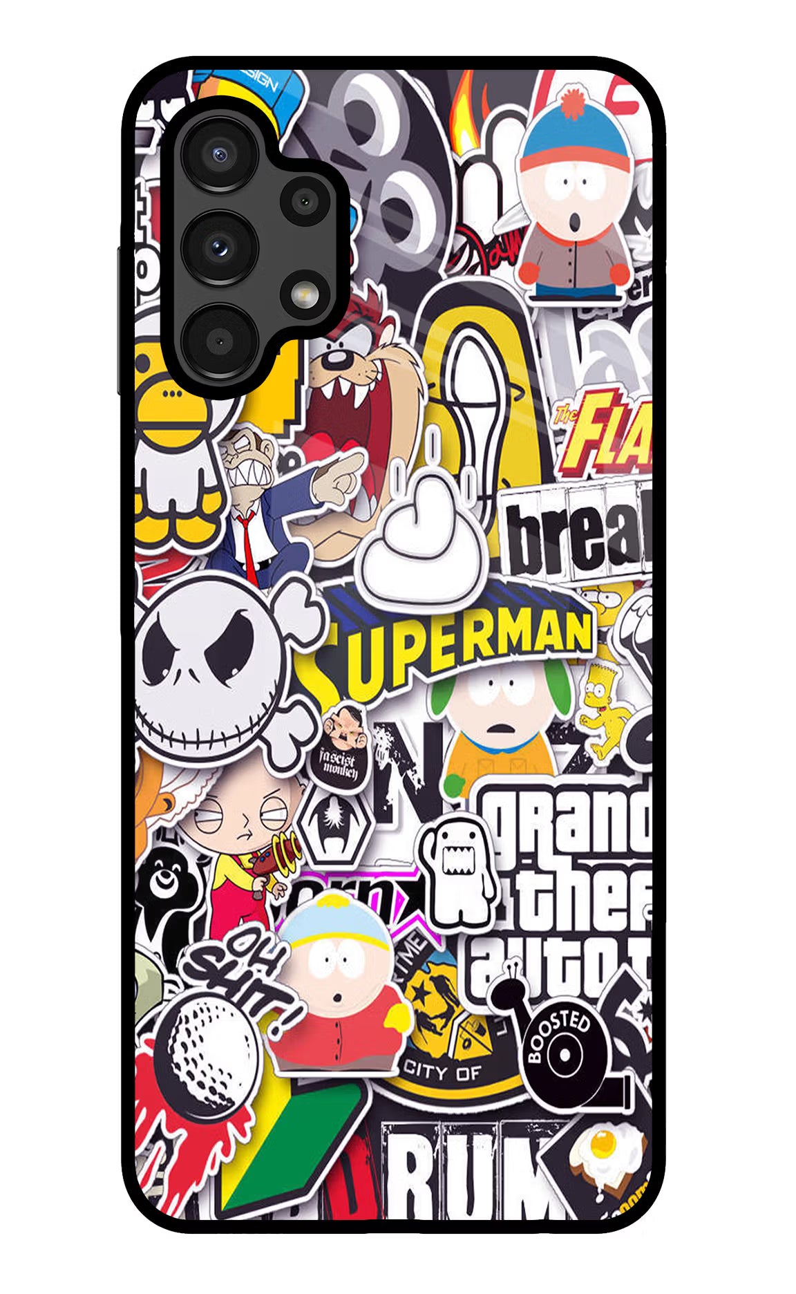 Sticker Bomb Samsung A13 4G Glass Case - Sticker Bomb Samsung A13 4G Glass Case Sticker Bomb Samsung A13 4G Glass Case
