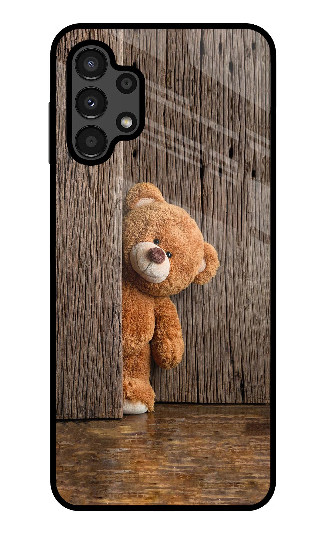 Teddy Wooden Samsung A13 4G Glass Case - Teddy Wooden Samsung A13 4G Glass Case Teddy Wooden Samsung A13 4G Glass Case