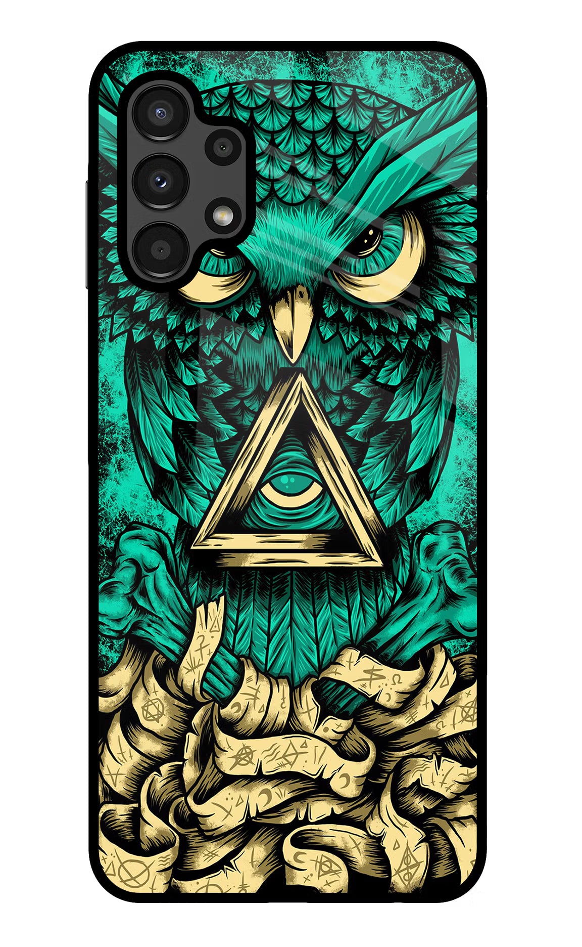 Green Owl Samsung A13 4G Glass Case - Green Owl Samsung A13 4G Glass Case Green Owl Samsung A13 4G Glass Case