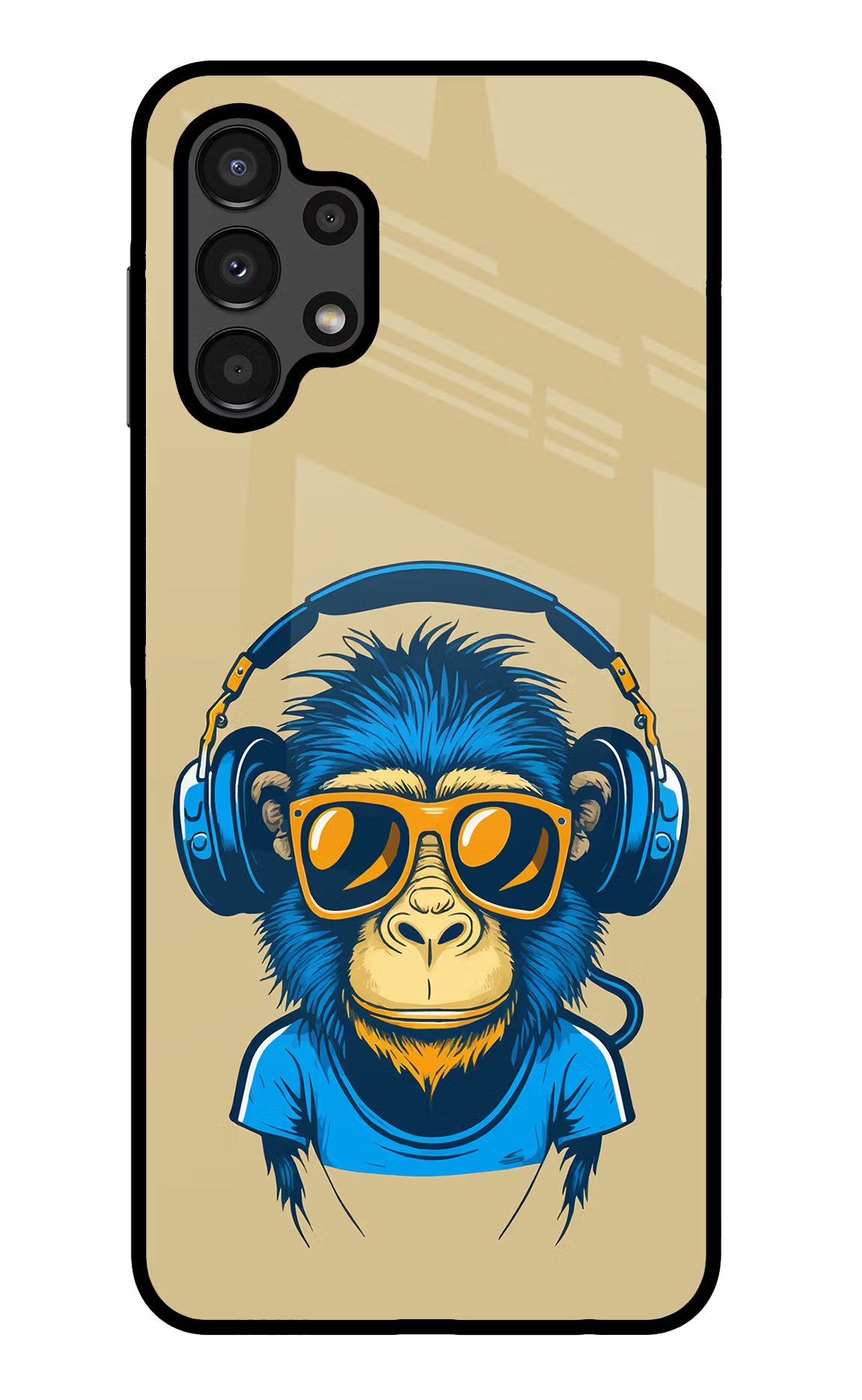 Monkey Headphone Samsung A13 4G Glass Case - Monkey Headphone Samsung A13 4G Glass Case Monkey Headphone Samsung A13 4G Glass Case