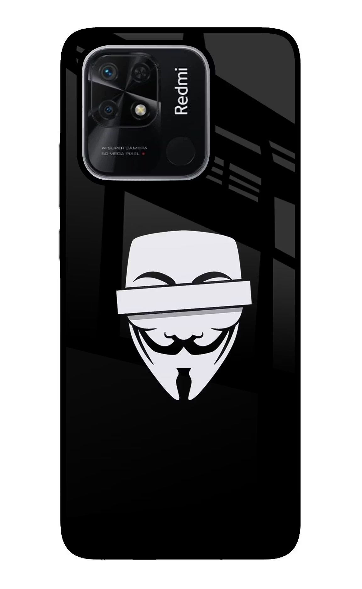 Anonymous Face Redmi 10/10 Power Glass Case - Anonymous Face Redmi 10/10 Power Glass Case Anonymous Face Redmi 10/10 Power Glass Case