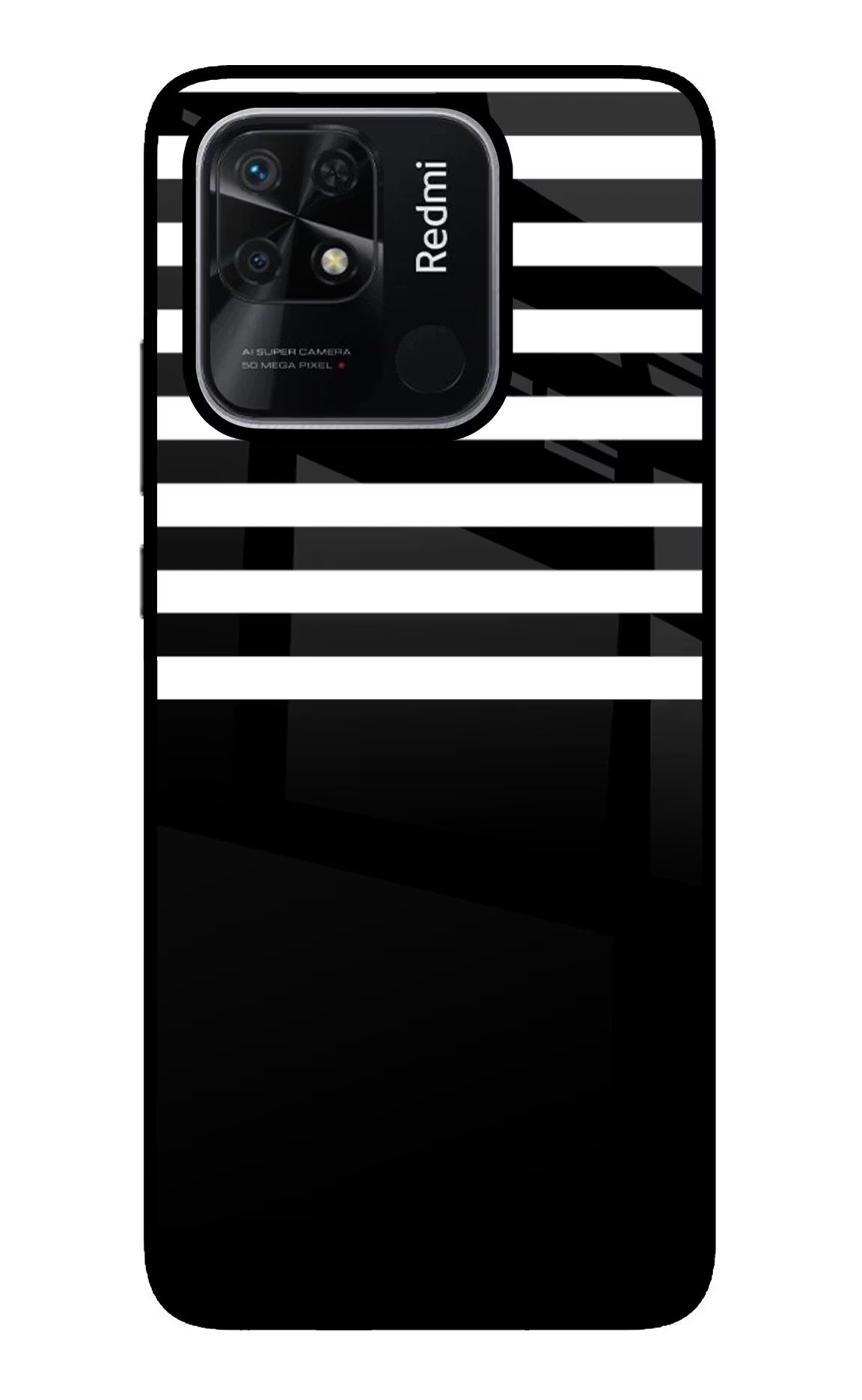 Black and White Print Redmi 10/10 Power Glass Case - Black and White Print Redmi 10/10 Power Glass Case Black and White Print Redmi 10/10 Power Glass Case