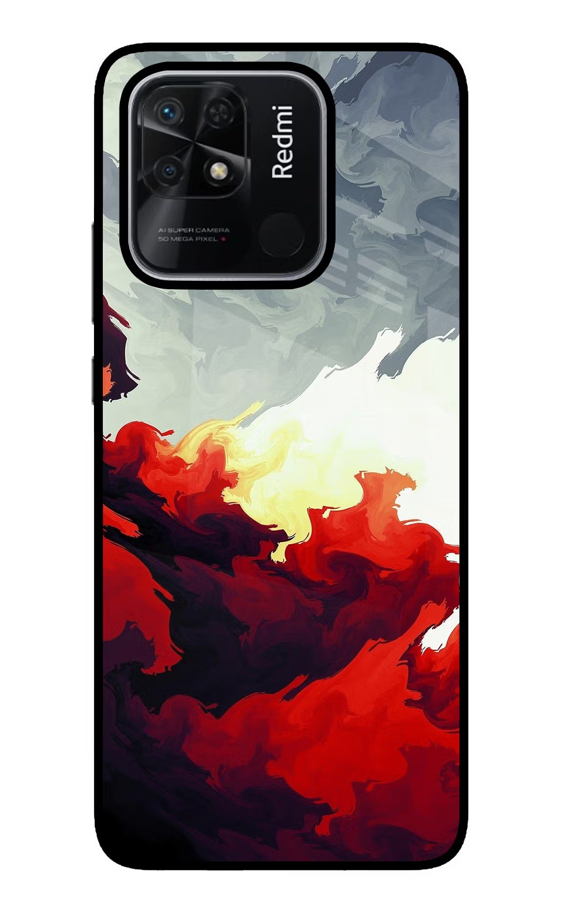 Fire Cloud Redmi 10/10 Power Glass Case - Fire Cloud Redmi 10/10 Power Glass Case Fire Cloud Redmi 10/10 Power Glass Case