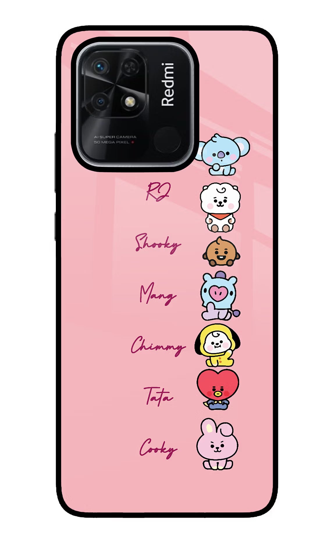 BTS names Redmi 10/10 Power Glass Case - BTS names Redmi 10/10 Power Glass Case BTS names Redmi 10/10 Power Glass Case