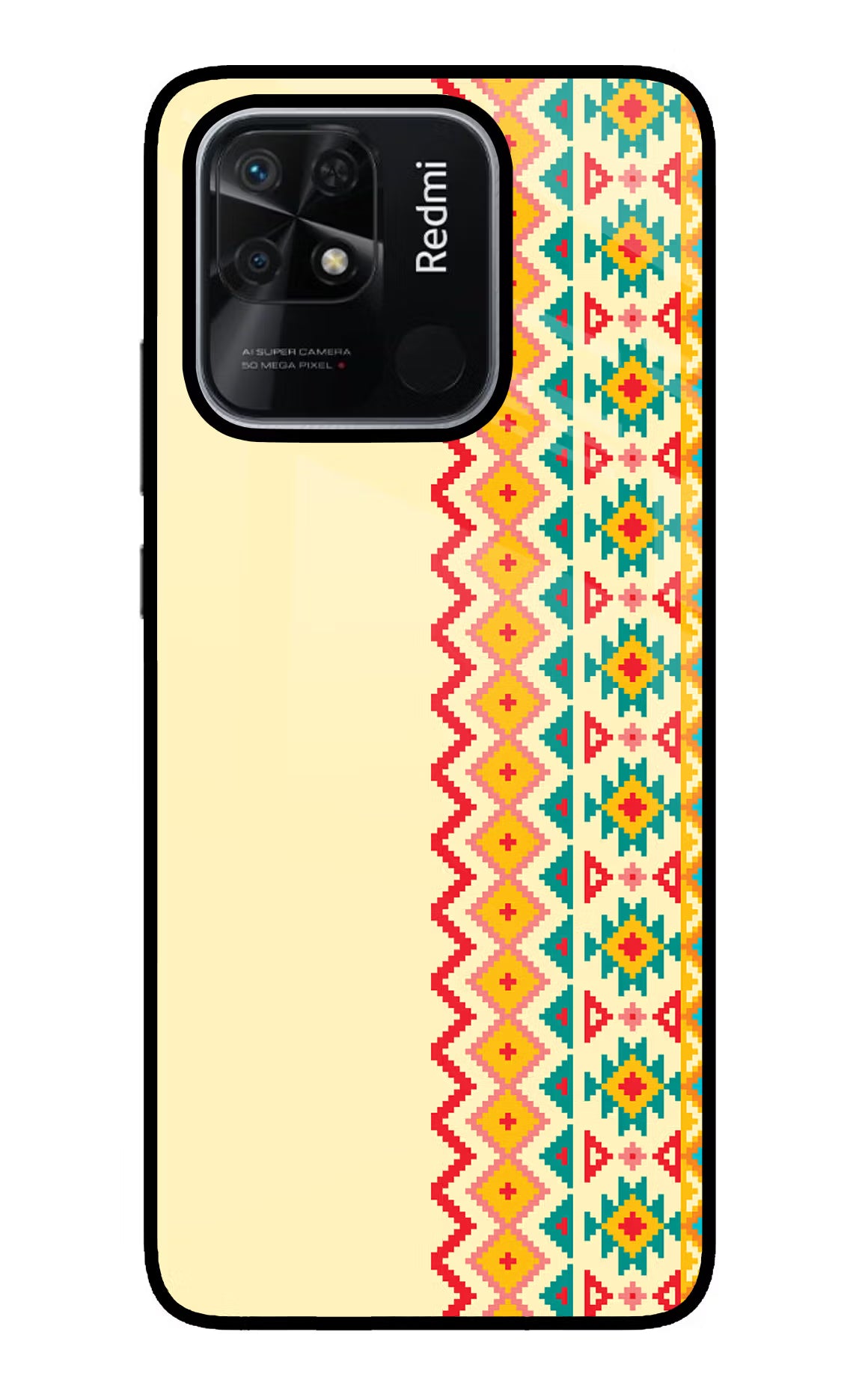 Ethnic Seamless Redmi 10/10 Power Glass Case - Ethnic Seamless Redmi 10/10 Power Glass Case Ethnic Seamless Redmi 10/10 Power Glass Case