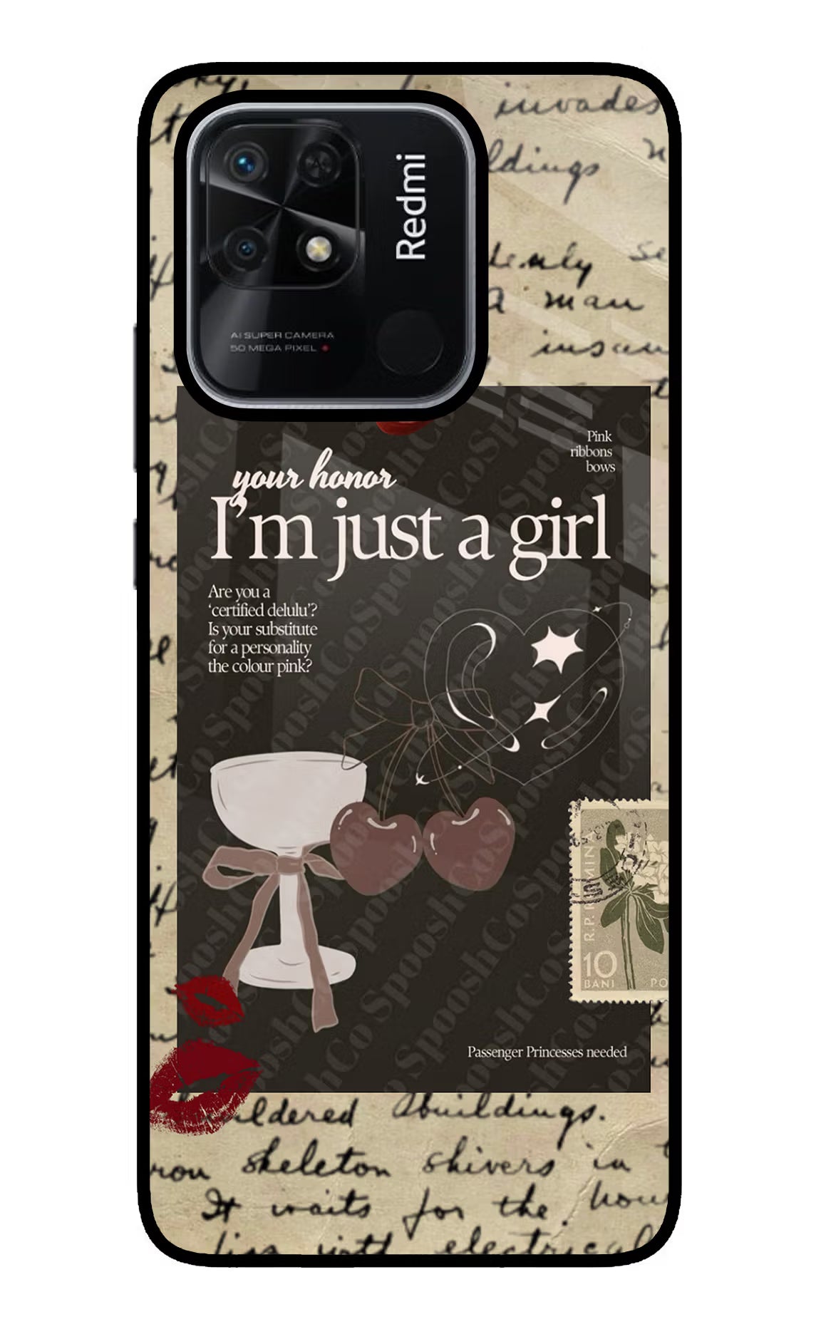 I am just a girl Redmi 10/10 Power Glass Case - I am just a girl Redmi 10/10 Power Glass Case I am just a girl Redmi 10/10 Power Glass Case