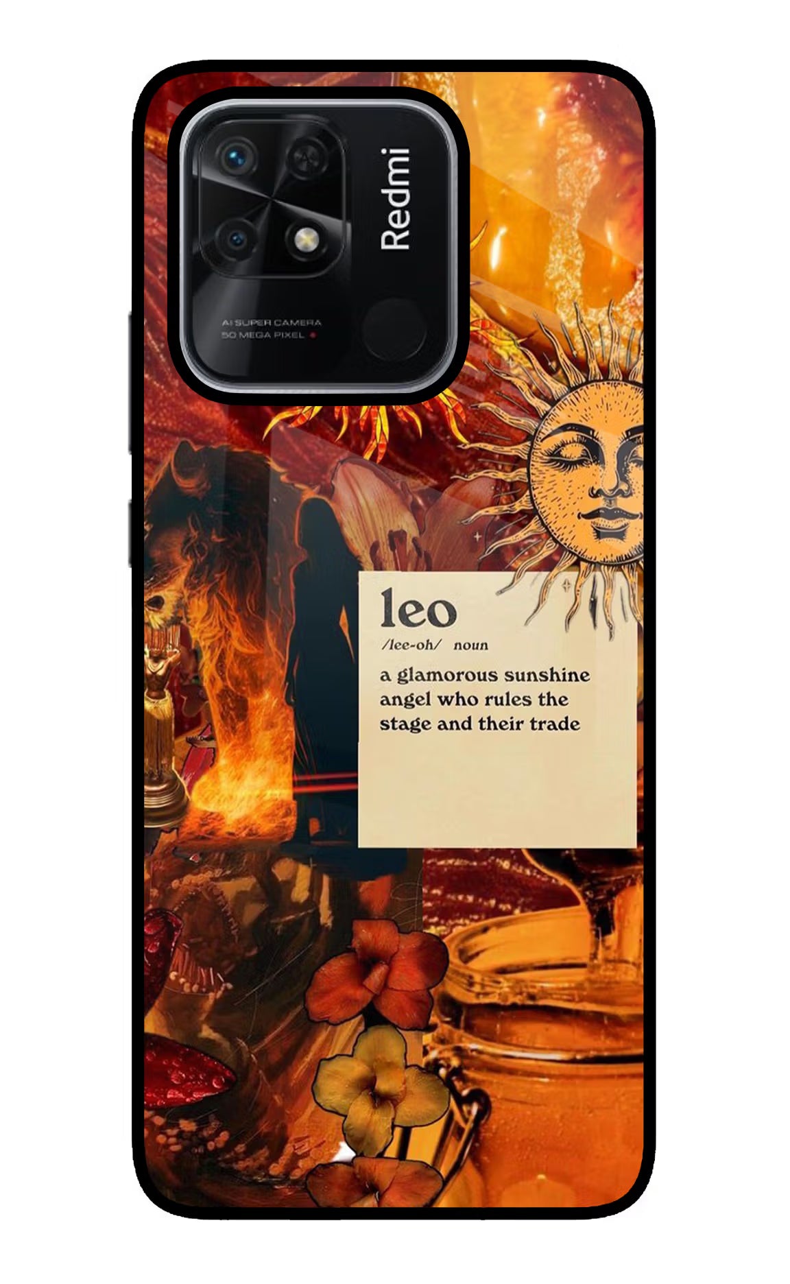 Leo Zodiac Redmi 10/10 Power Glass Case - Leo Zodiac Redmi 10/10 Power Glass Case Leo Zodiac Redmi 10/10 Power Glass Case