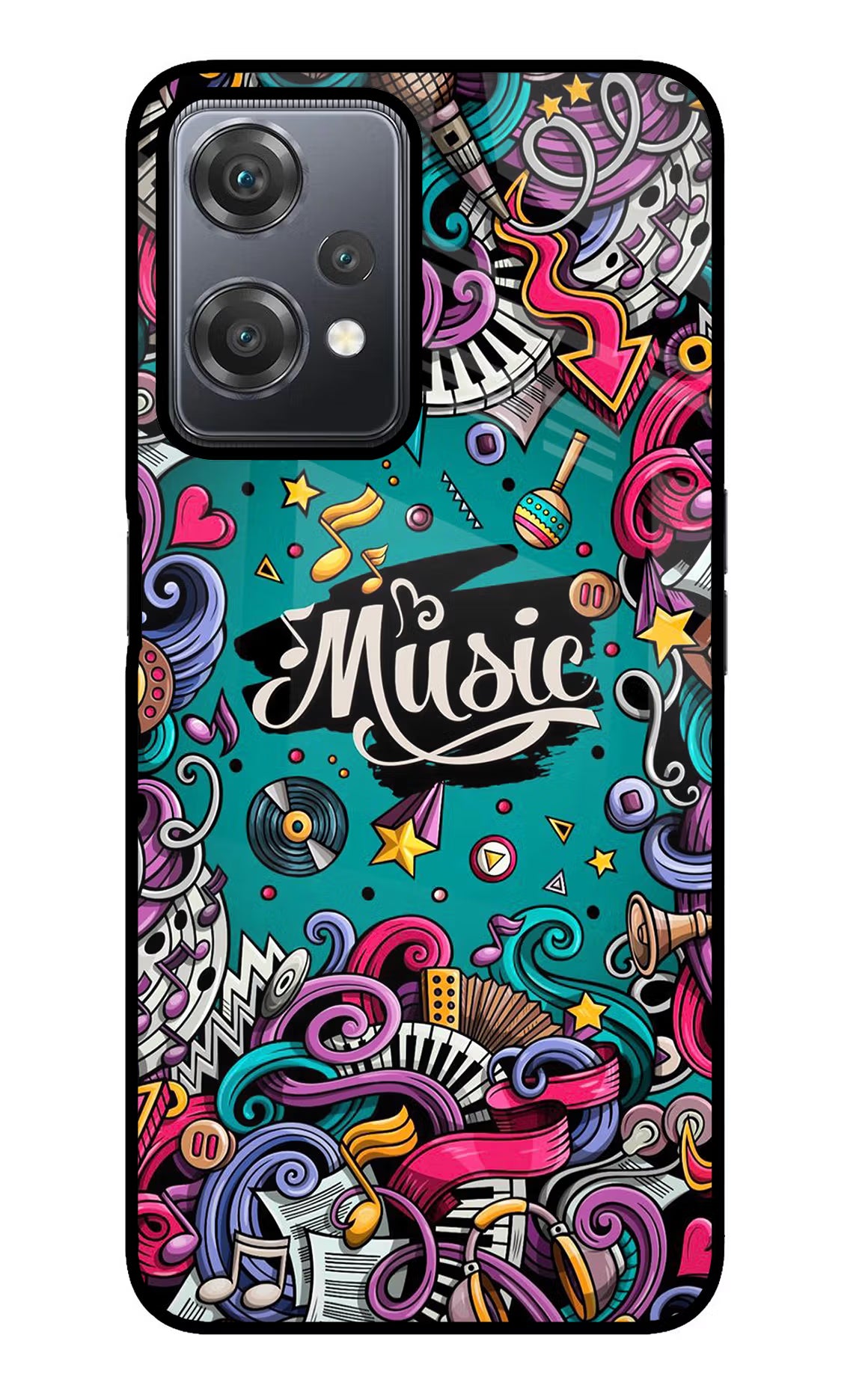 Music Graffiti OnePlus Nord CE 2 Lite 5G Glass Case - Music Graffiti OnePlus Nord CE 2 Lite 5G Glass Case Music Graffiti OnePlus Nord CE 2 Lite 5G Glass Case
