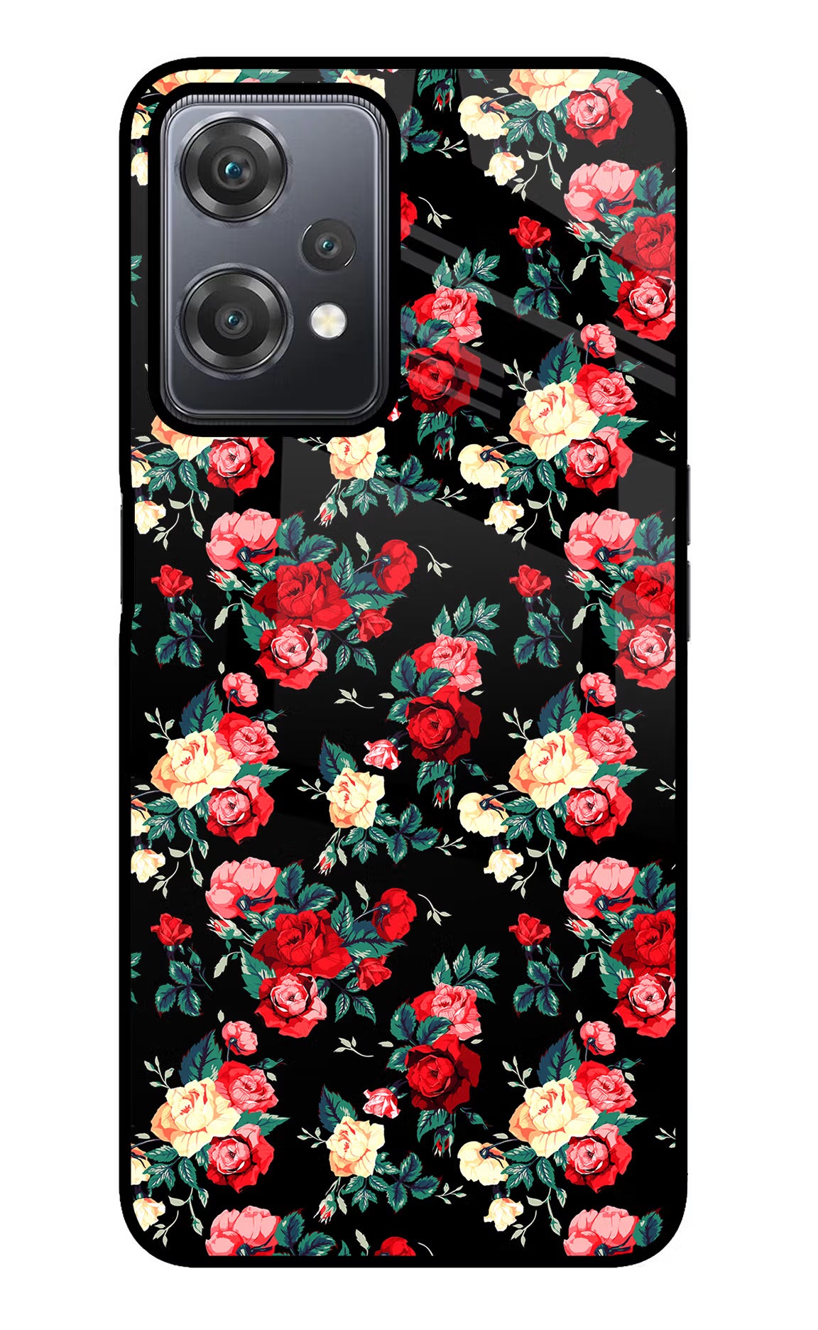 Rose Pattern OnePlus Nord CE 2 Lite 5G Glass Case - Rose Pattern OnePlus Nord CE 2 Lite 5G Glass Case Rose Pattern OnePlus Nord CE 2 Lite 5G Glass Case