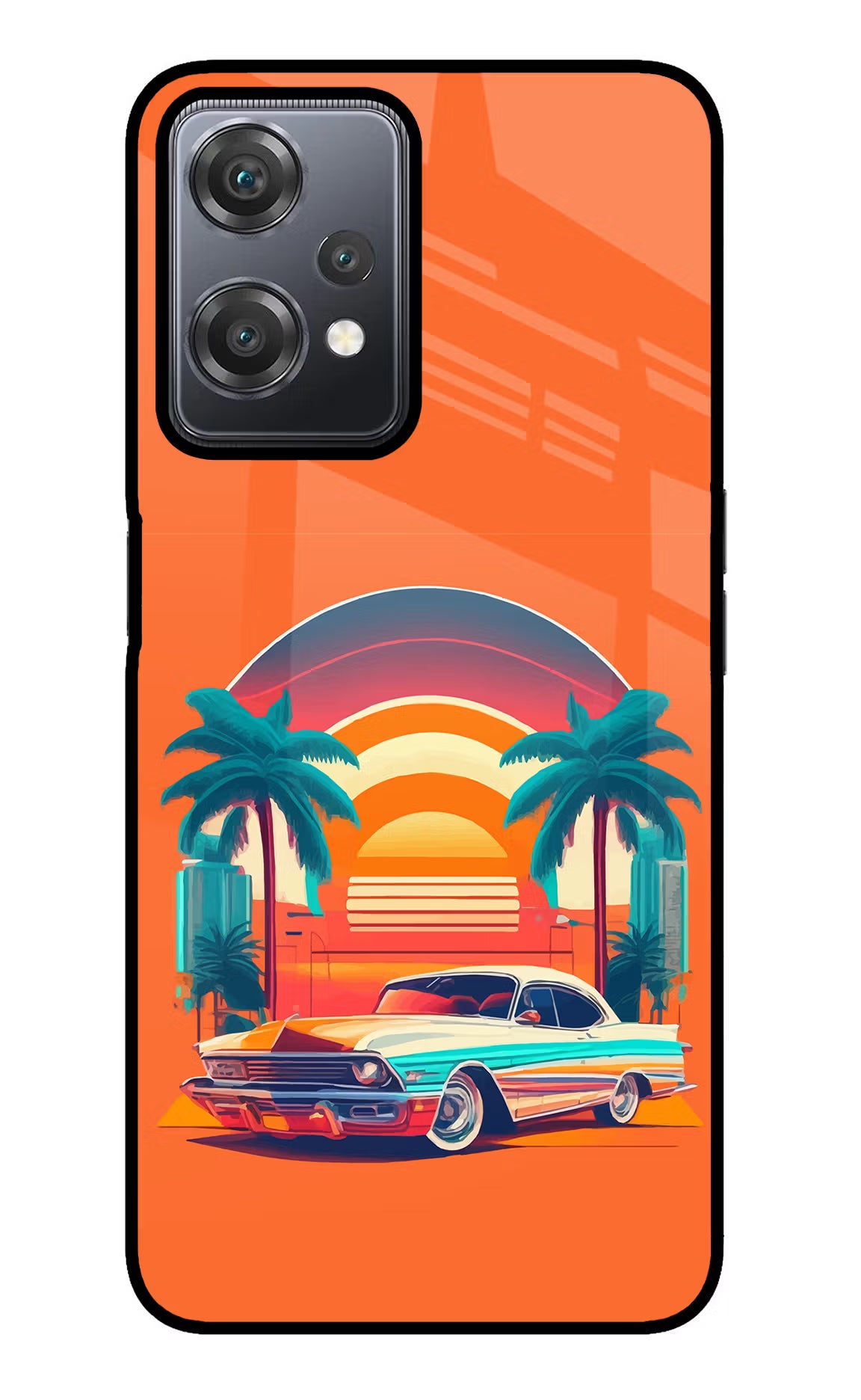 Palm Drive 80s OnePlus Nord CE 2 Lite 5G Glass Case - Palm Drive 80s OnePlus Nord CE 2 Lite 5G Glass Case Palm Drive 80s OnePlus Nord CE 2 Lite 5G Glass Case