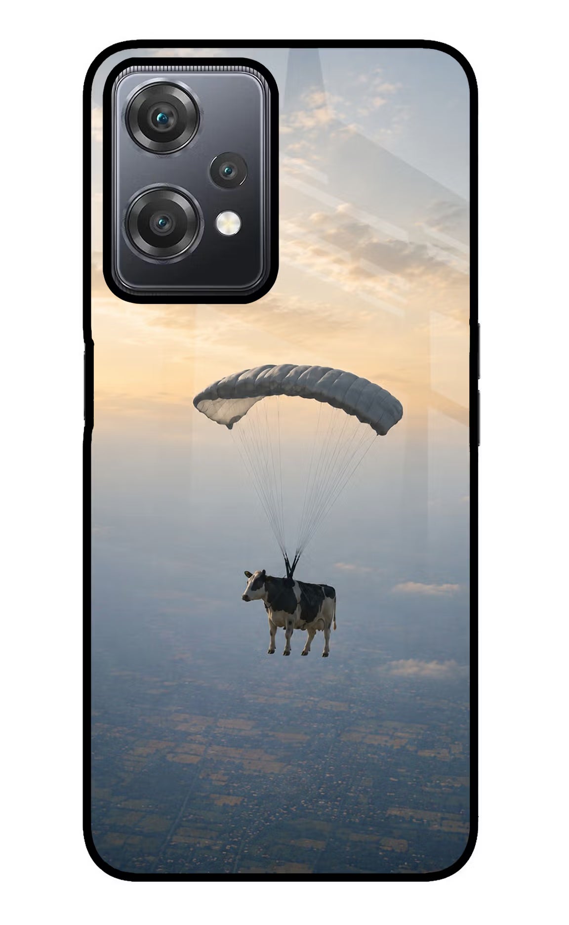 Skydiving Cow OnePlus Nord CE 2 Lite 5G Glass Case - Skydiving Cow OnePlus Nord CE 2 Lite 5G Glass Case Skydiving Cow OnePlus Nord CE 2 Lite 5G Glass Case