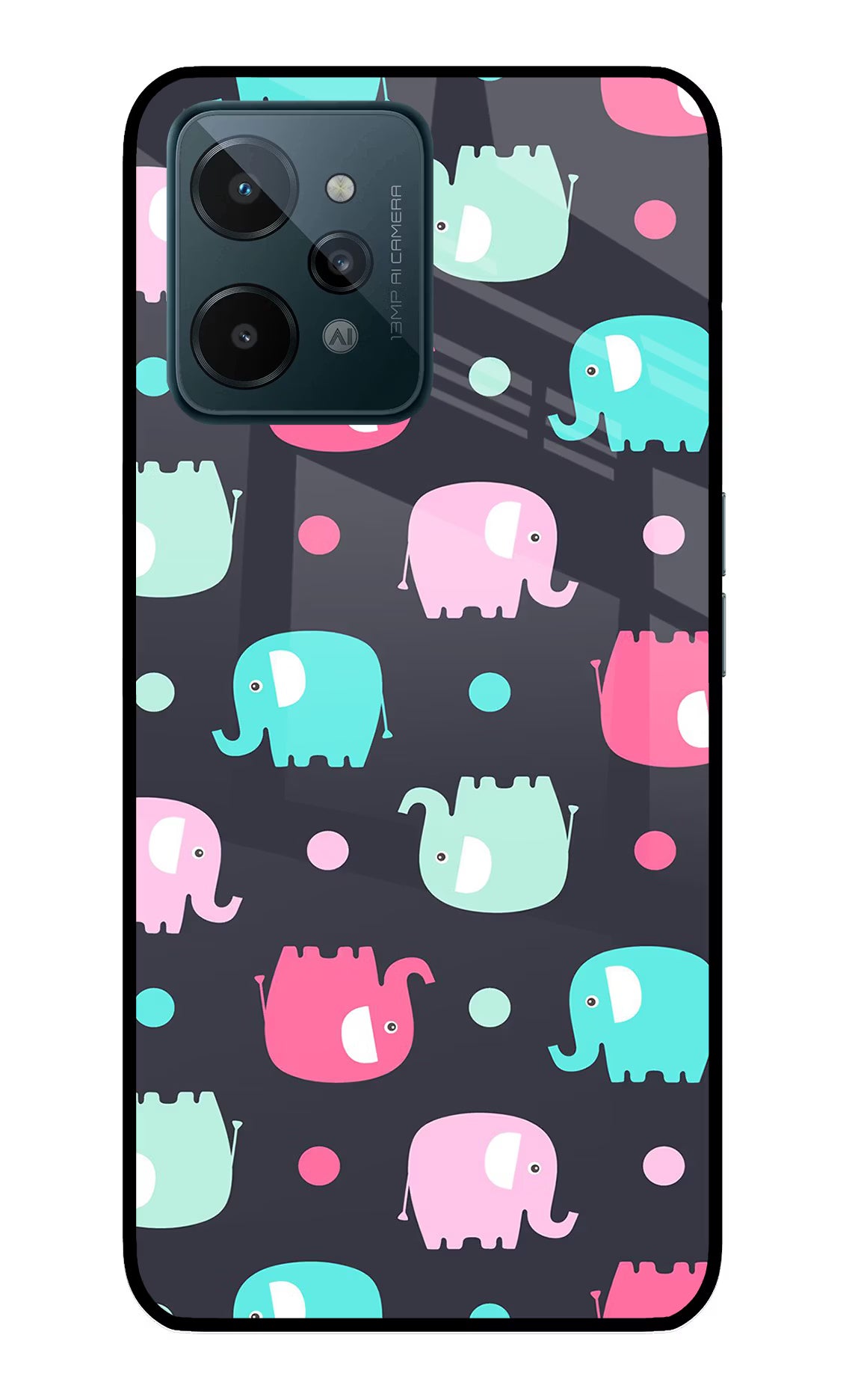 Elephants Realme C31 Glass Case - Elephants Realme C31 Glass Case Elephants Realme C31 Glass Case