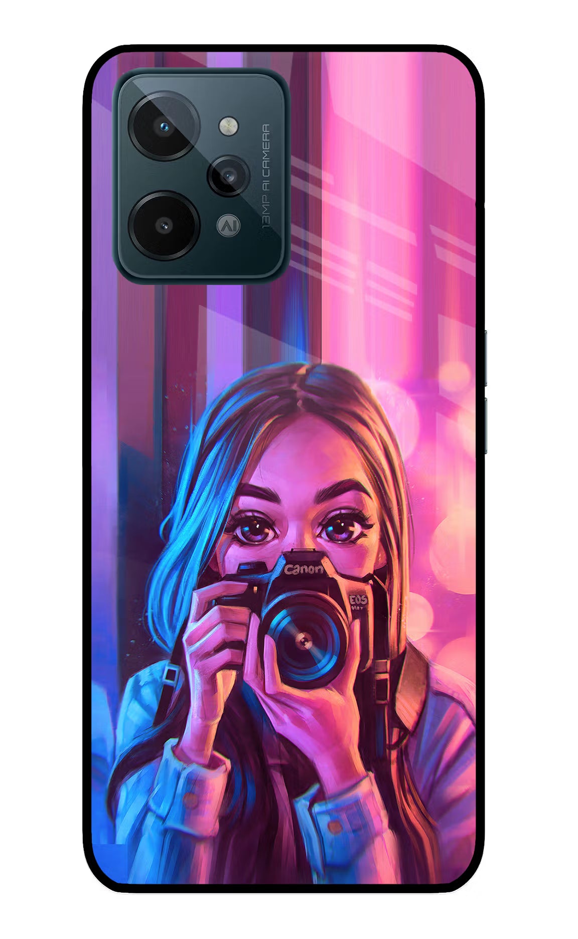 Girl Photographer Realme C31 Glass Case - Girl Photographer Realme C31 Glass Case Girl Photographer Realme C31 Glass Case