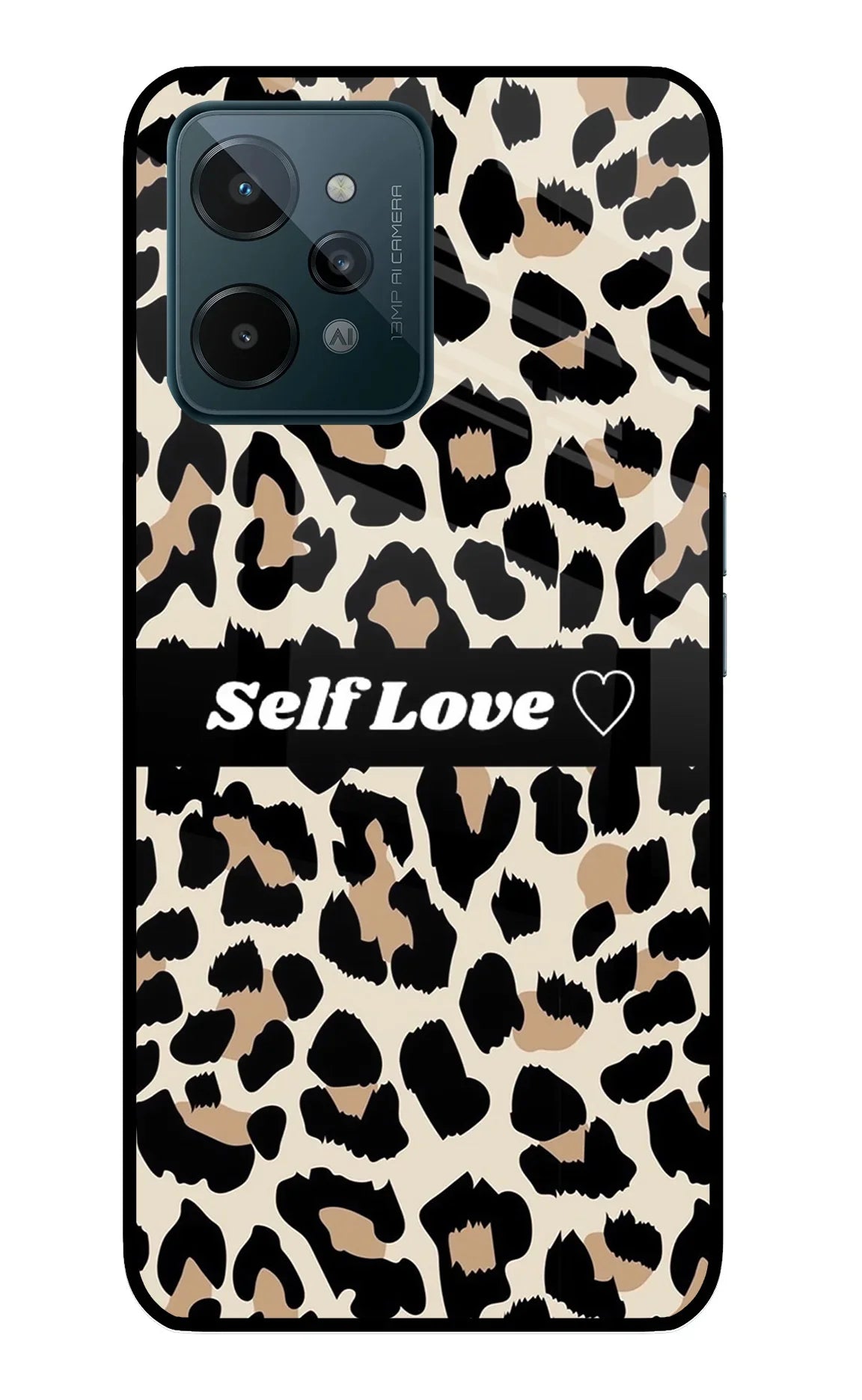 Leopard Print Self Love Realme C31 Glass Case - Leopard Print Self Love Realme C31 Glass Case Leopard Print Self Love Realme C31 Glass Case
