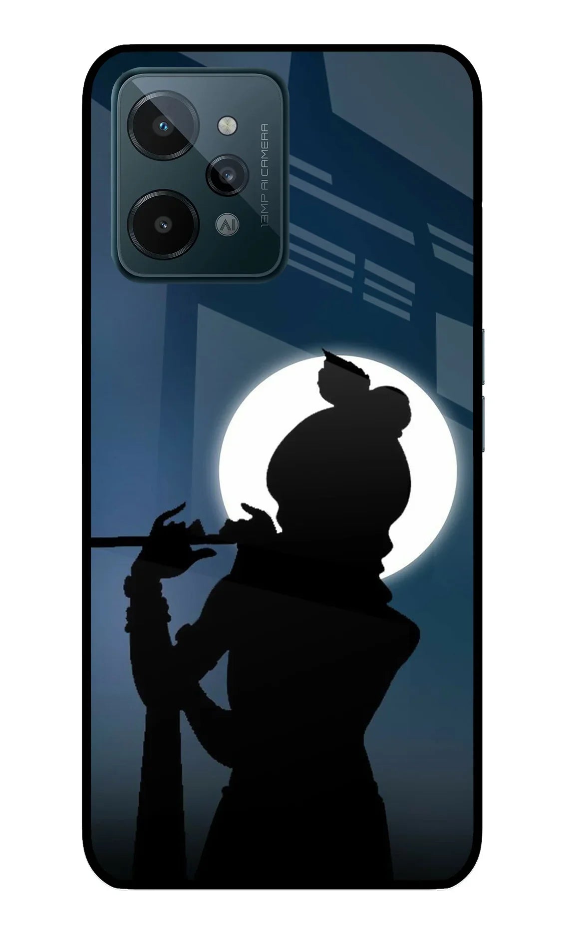 Shri Krishna Silhouette Realme C31 Glass Case - Shri Krishna Silhouette Realme C31 Glass Case Shri Krishna Silhouette Realme C31 Glass Case