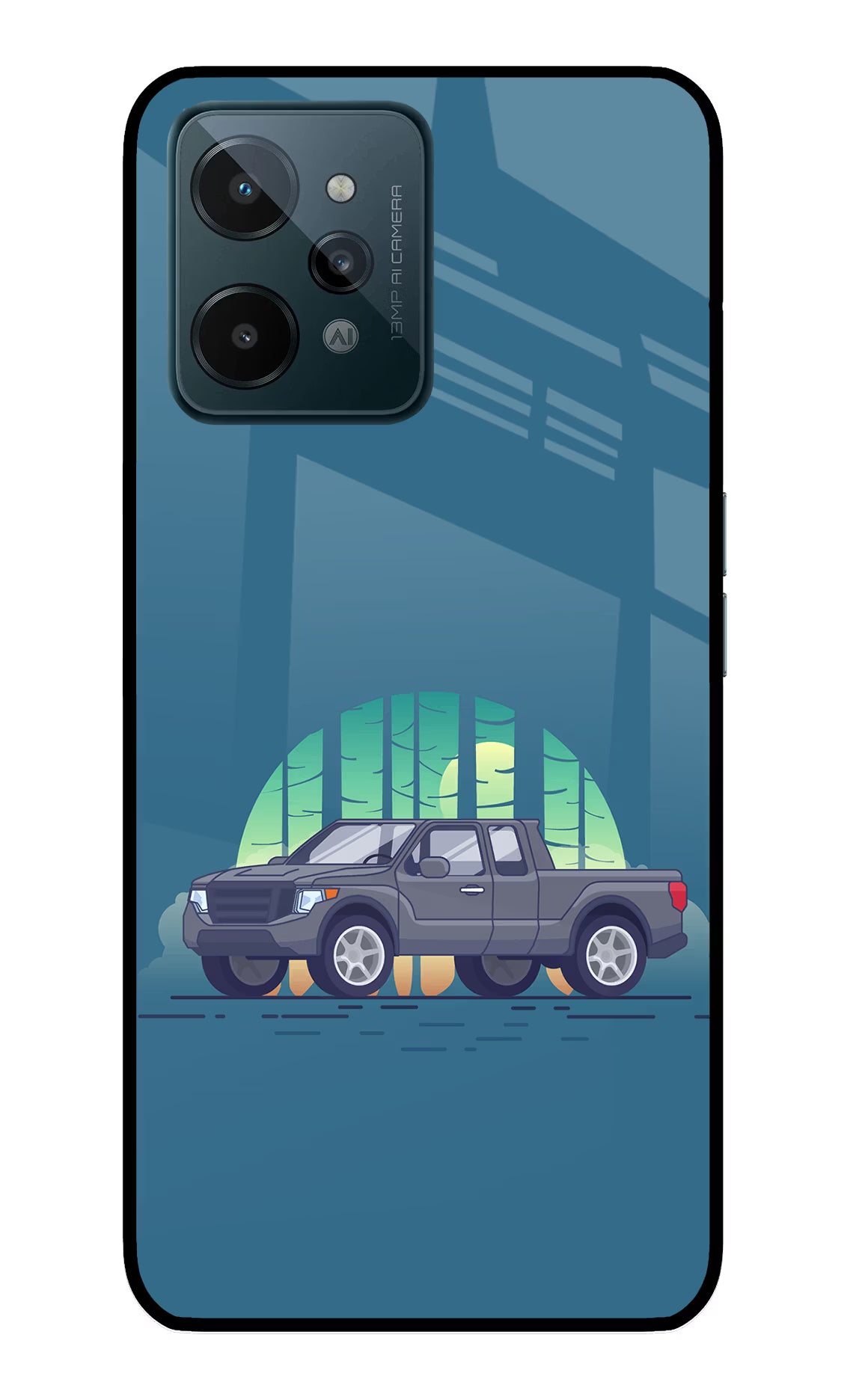 Retro Garage Vibe Realme C31 Glass Case - Retro Garage Vibe Realme C31 Glass Case Retro Garage Vibe Realme C31 Glass Case