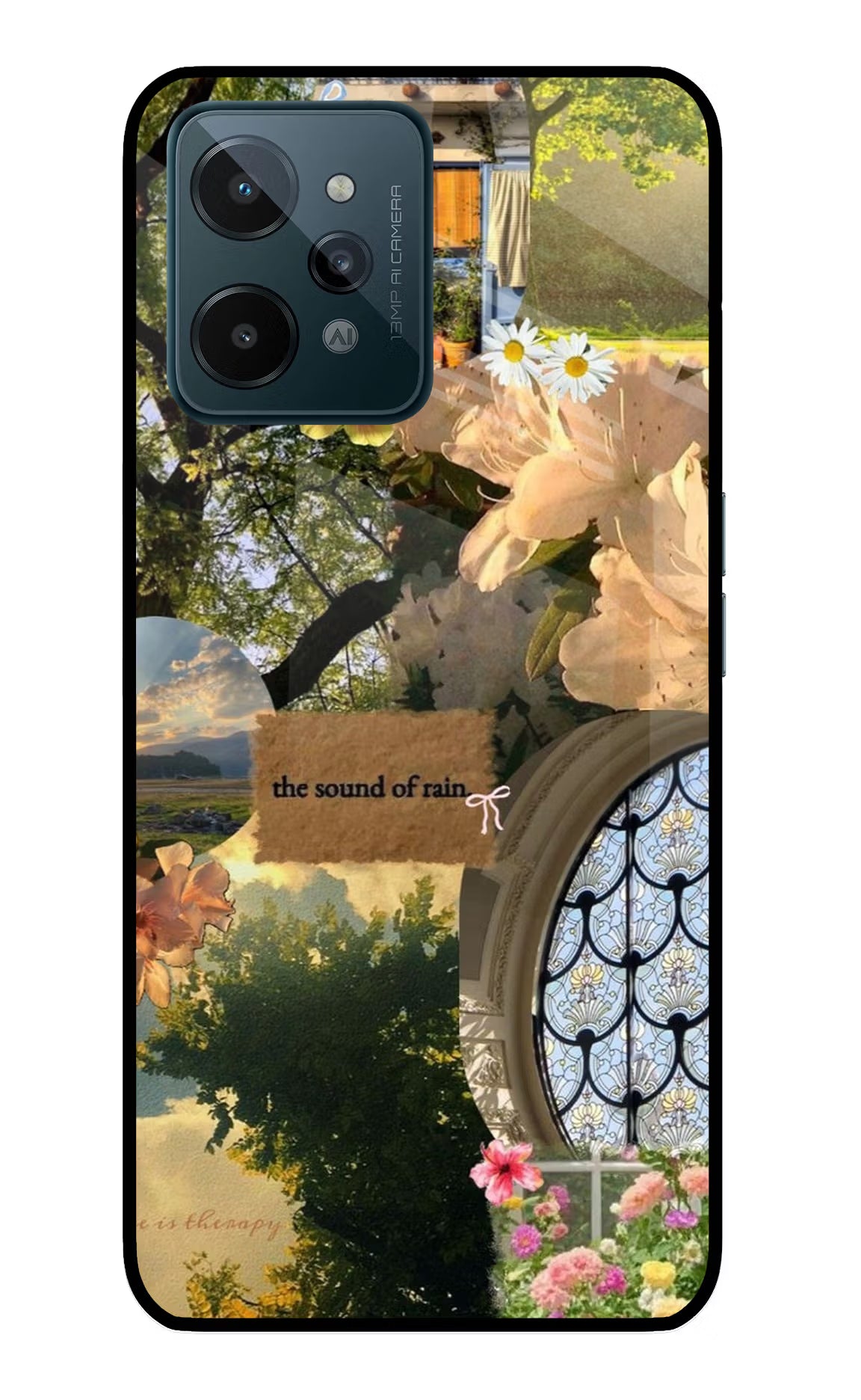 Rain Realme C31 Glass Case - Rain Realme C31 Glass Case Rain Realme C31 Glass Case