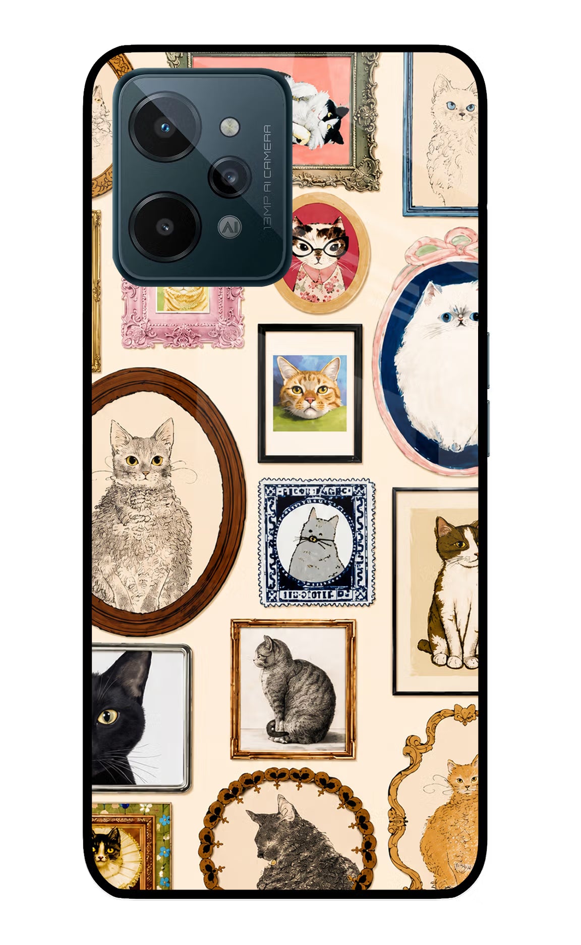 Mirror Cats Realme C31 Glass Case - Mirror Cats Realme C31 Glass Case Mirror Cats Realme C31 Glass Case