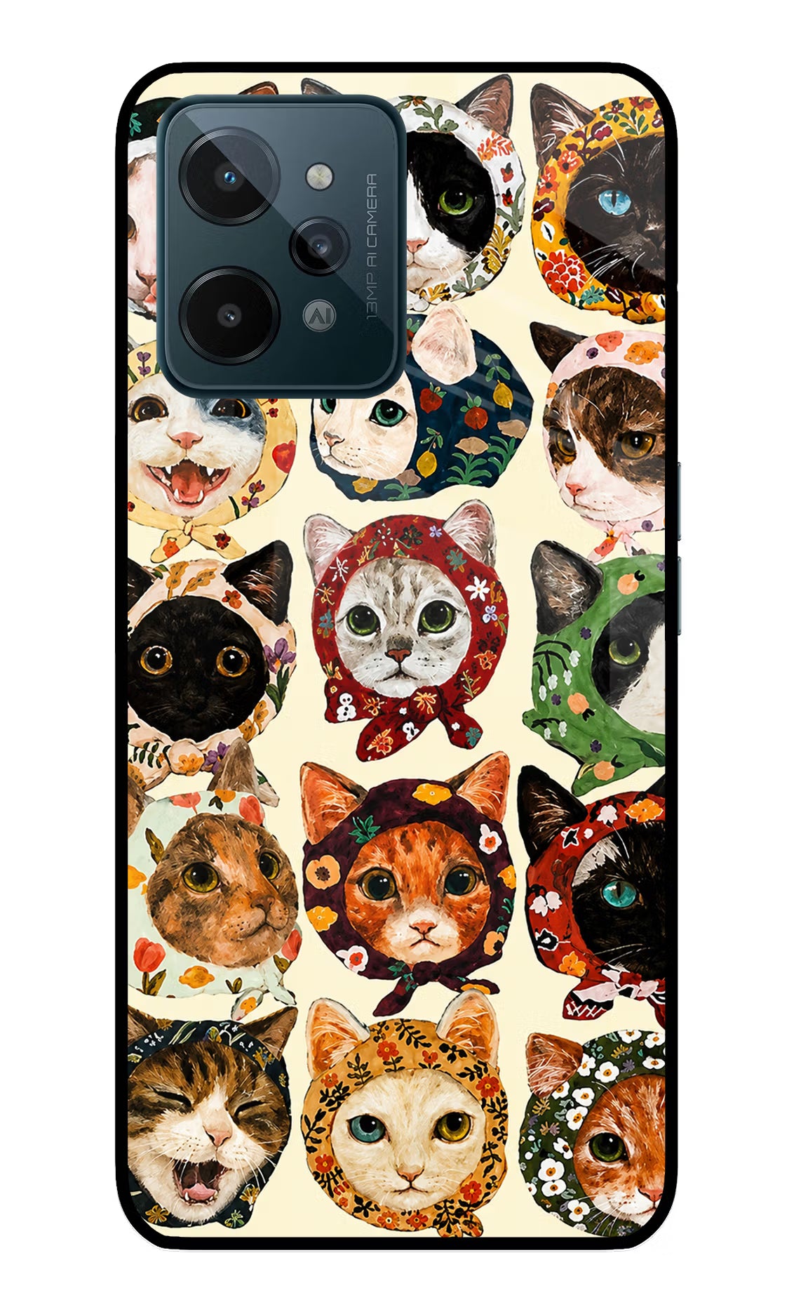 Cool Cat Realme C31 Glass Case - Cool Cat Realme C31 Glass Case Cool Cat Realme C31 Glass Case
