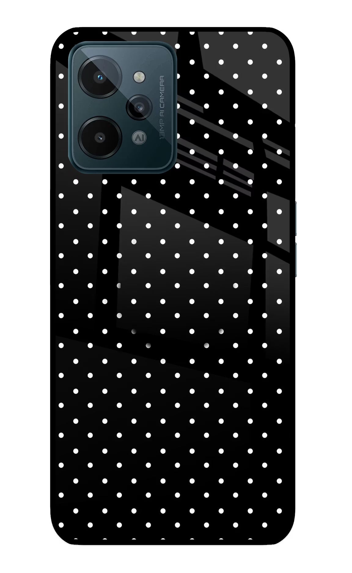 White Dots Realme C31 Glass Case - White Dots Realme C31 Glass Case White Dots Realme C31 Glass Case
