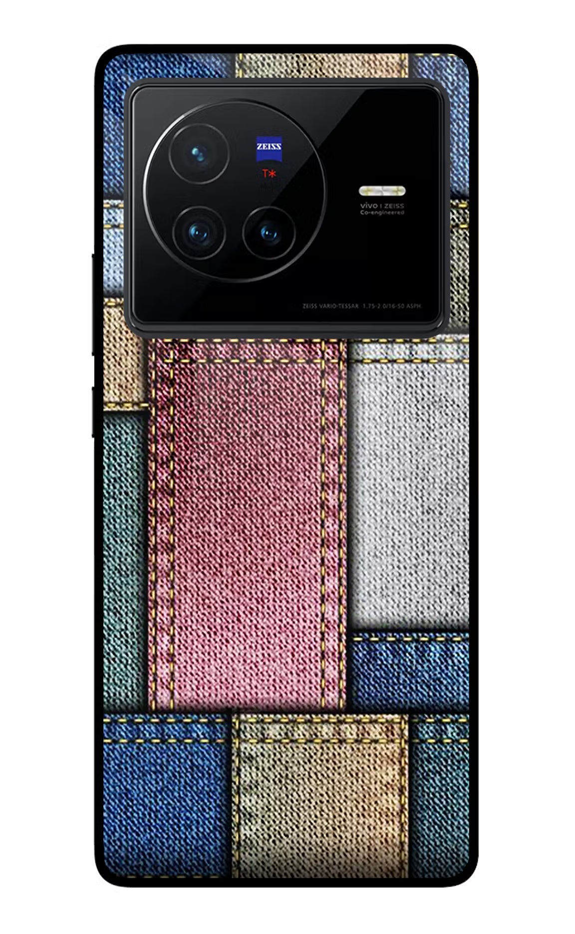 Multicolor Jeans Vivo X80 Glass Case - Multicolor Jeans Vivo X80 Glass Case Multicolor Jeans Vivo X80 Glass Case
