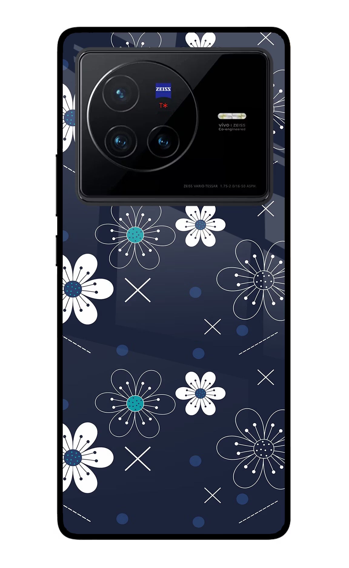 Flowers Vivo X80 Glass Case - Flowers Vivo X80 Glass Case Flowers Vivo X80 Glass Case