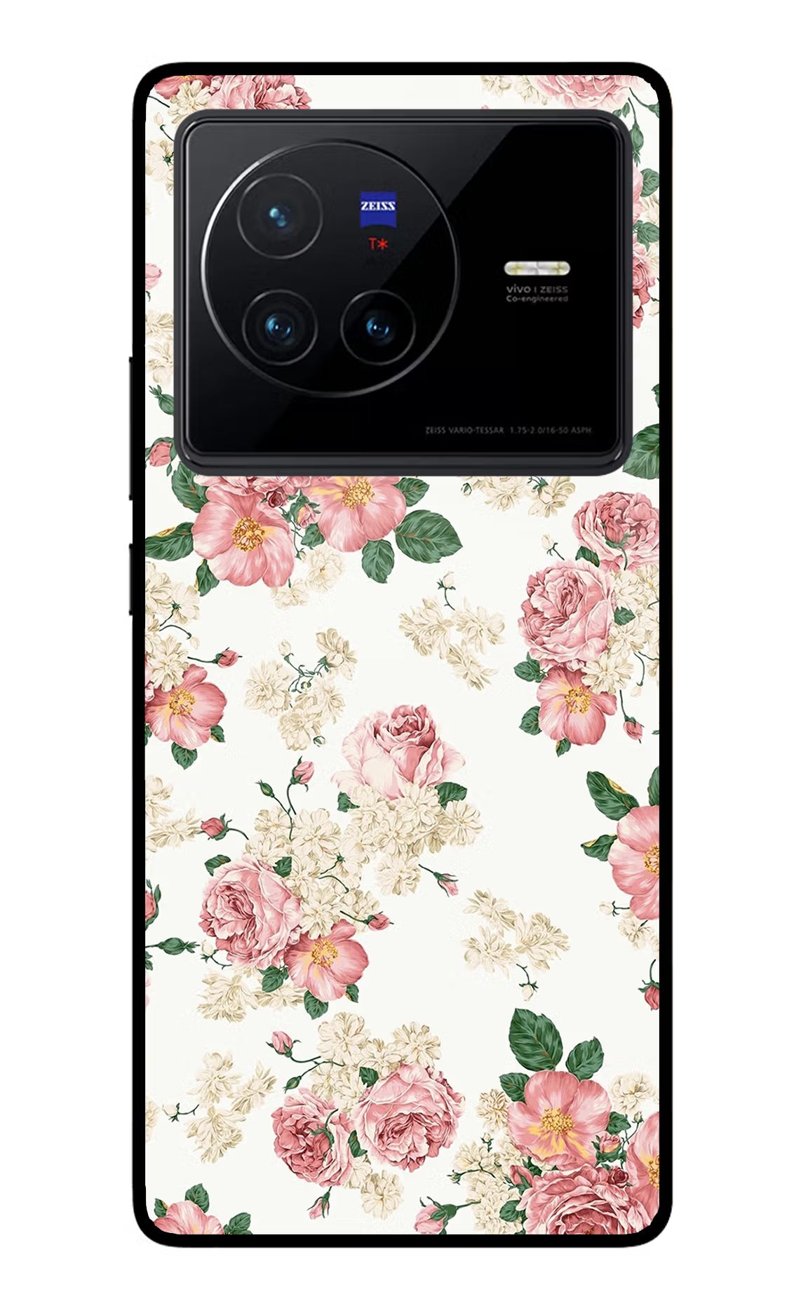 Flowers Vivo X80 Back Cover - Flowers Vivo X80 Glass Case Back Cover by Casekaro Flowers Vivo X80 Glass Case Back Cover by Casekaro