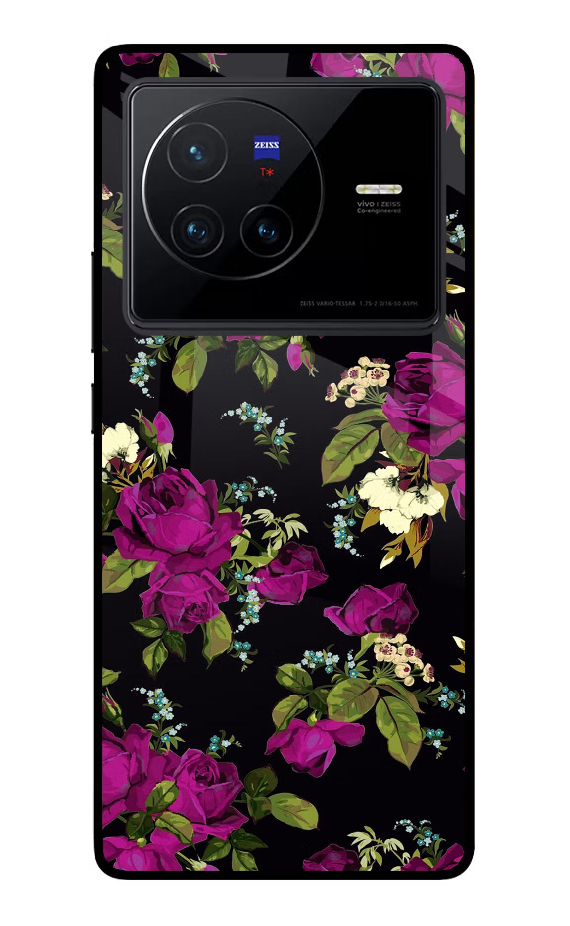 Flowers Vivo X80 Glass Case - Flowers Vivo X80 Glass Case Flowers Vivo X80 Glass Case