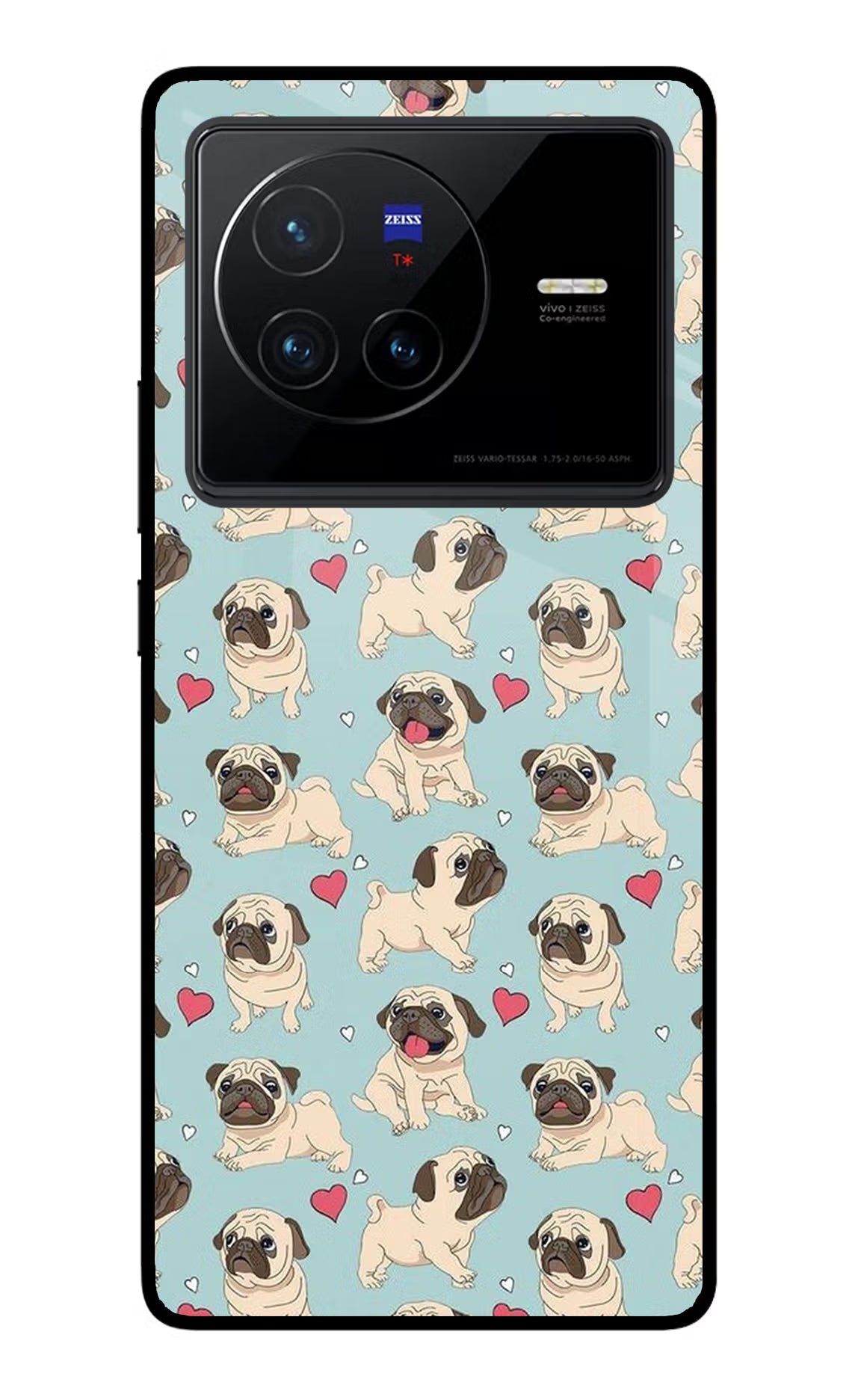 Pug Dog Vivo X80 Back Cover - Pug Dog Vivo X80 Glass Case Back Cover by Casekaro Pug Dog Vivo X80 Glass Case Back Cover by Casekaro