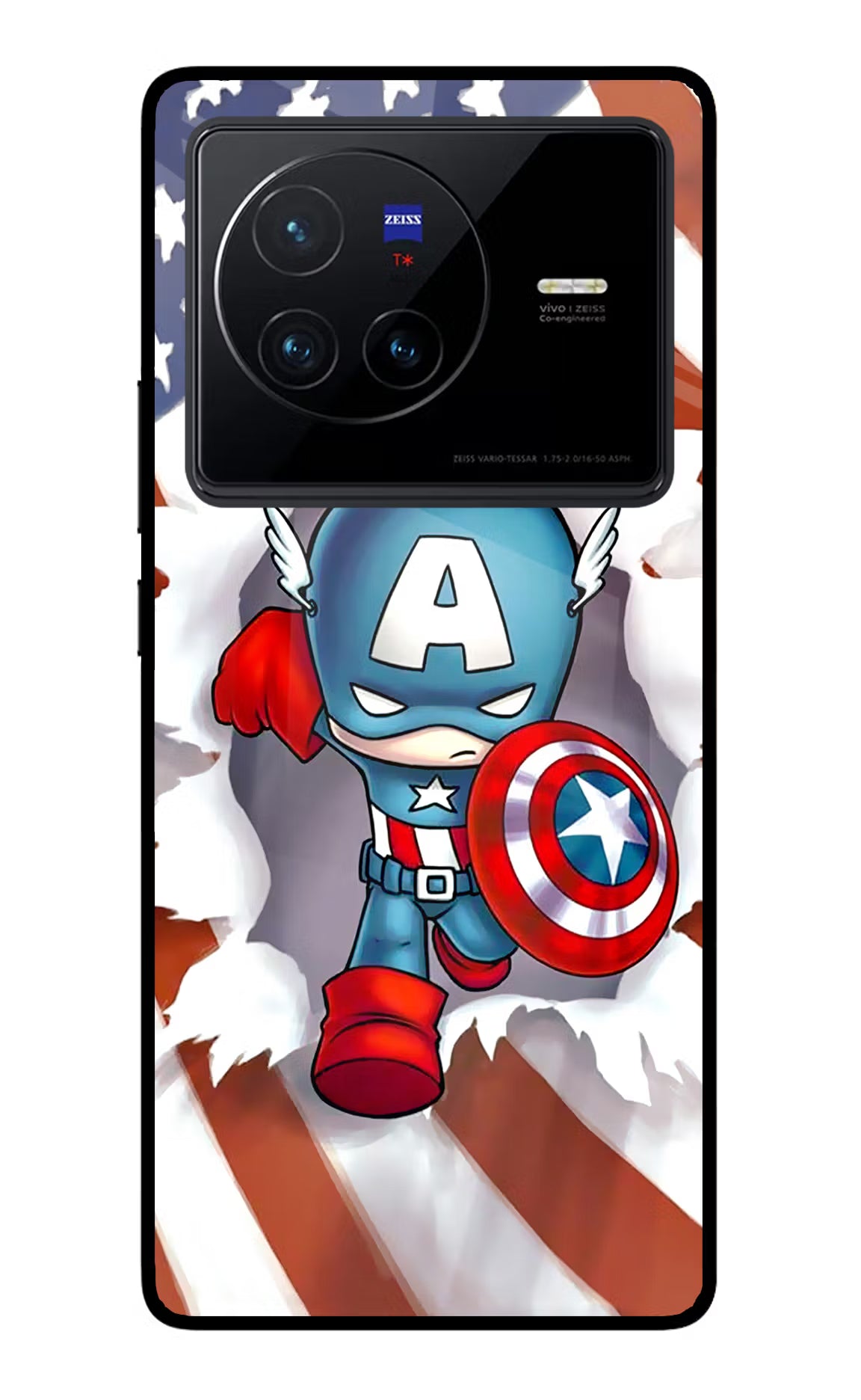 Captain America Vivo X80 Glass Case - Captain America Vivo X80 Glass Case Captain America Vivo X80 Glass Case