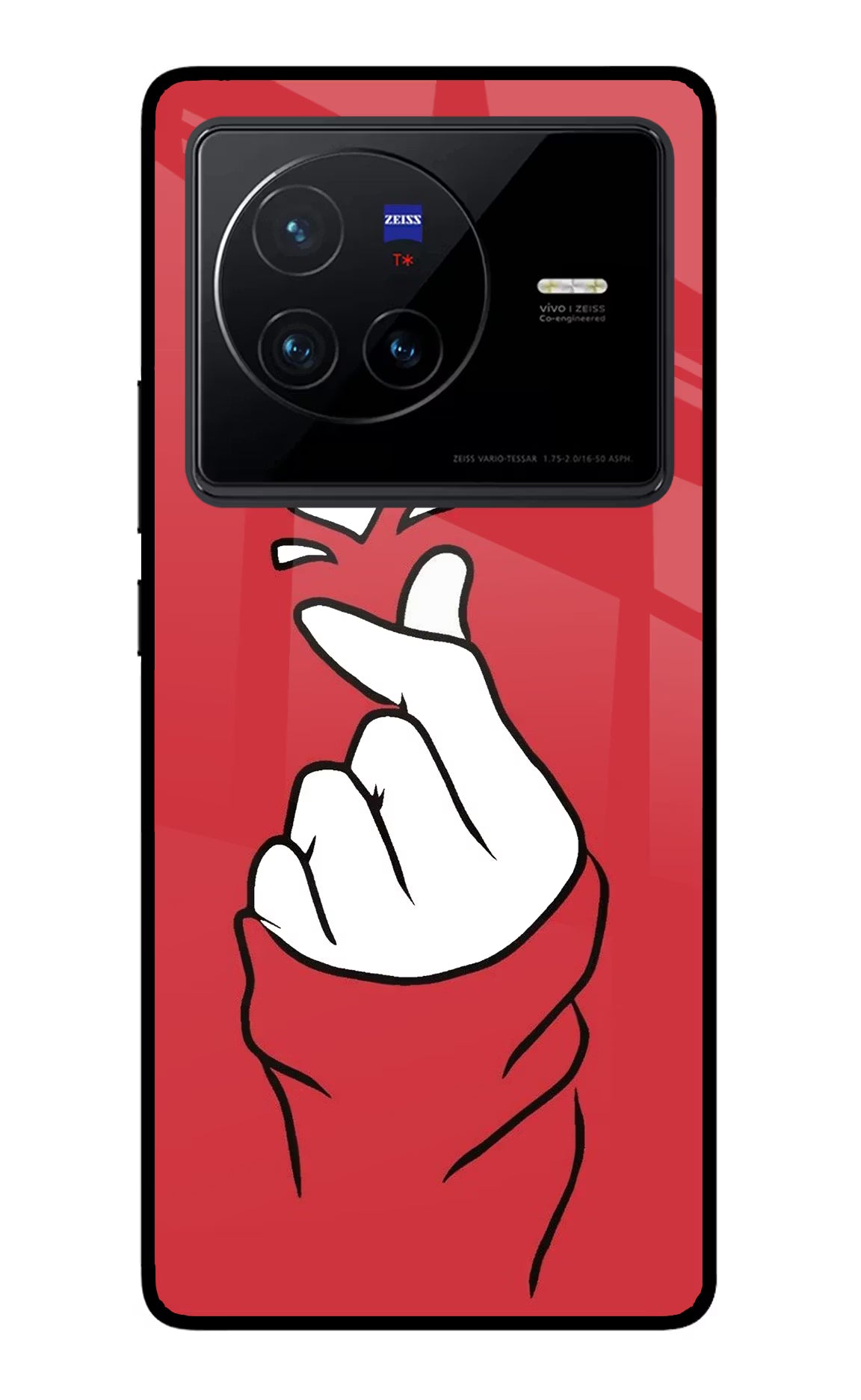 Korean Love Sign Vivo X80 Glass Case - Korean Love Sign Vivo X80 Glass Case Korean Love Sign Vivo X80 Glass Case