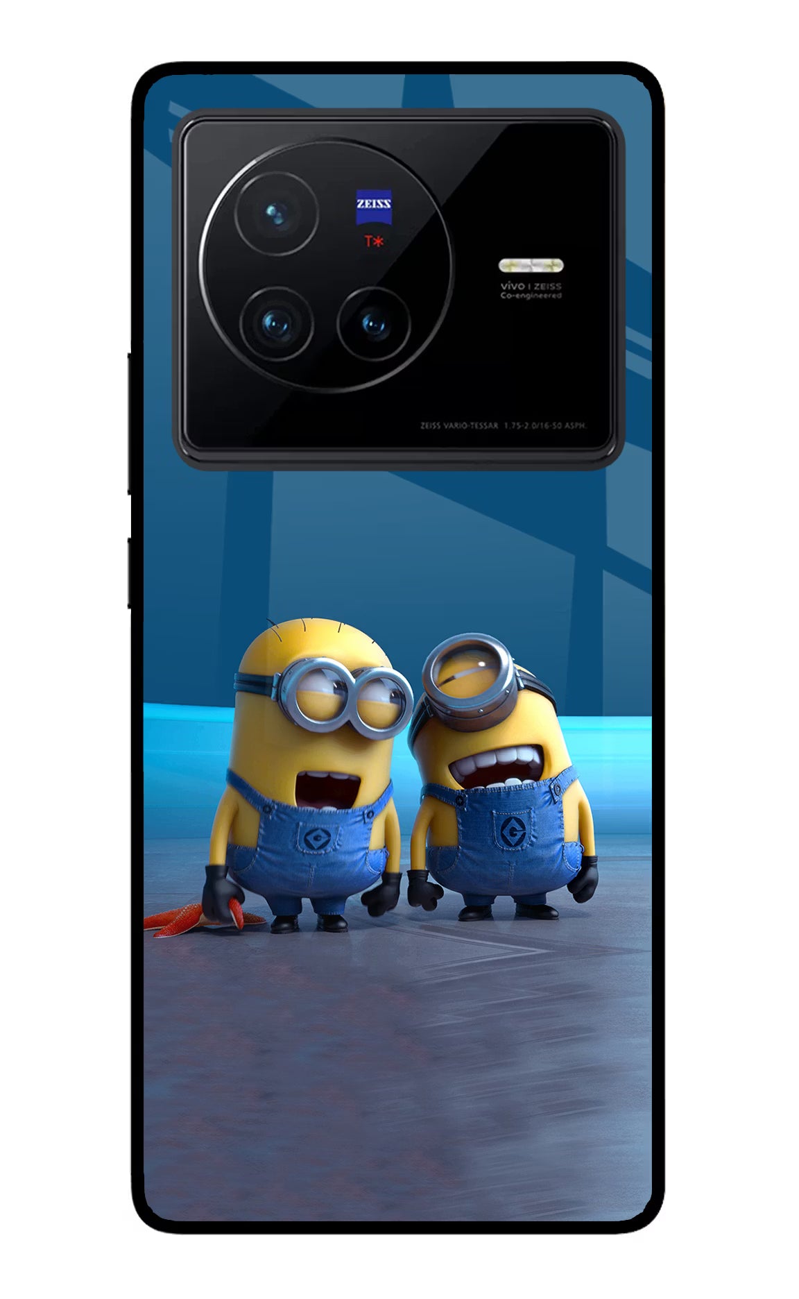 Minion Laughing Vivo X80 Back Cover - Minion Laughing Vivo X80 Glass Case Back Cover by Casekaro Minion Laughing Vivo X80 Glass Case Back Cover by Casekaro