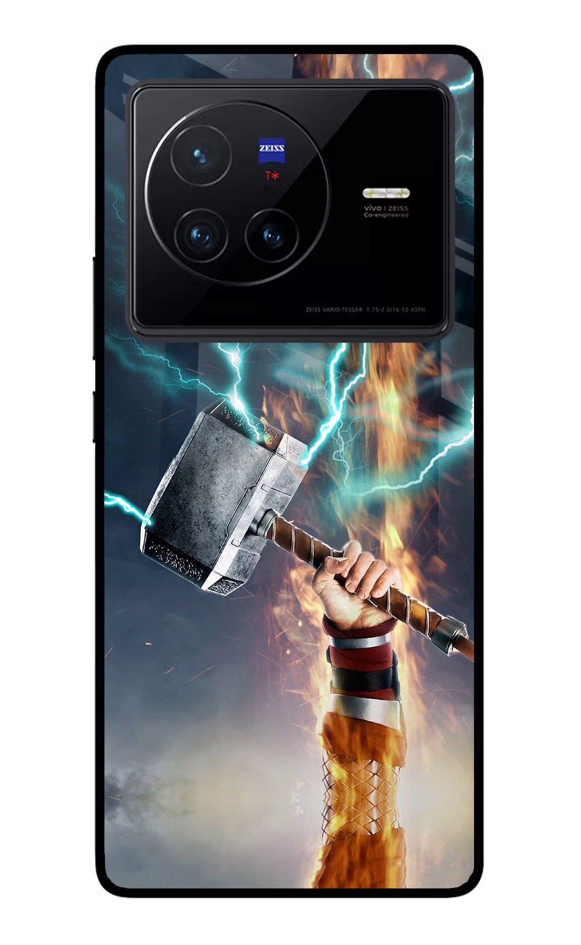 Thor Hammer Mjolnir Vivo X80 Back Cover - Thor Hammer Mjolnir Vivo X80 Glass Case Back Cover by Casekaro Thor Hammer Mjolnir Vivo X80 Glass Case Back Cover by Casekaro