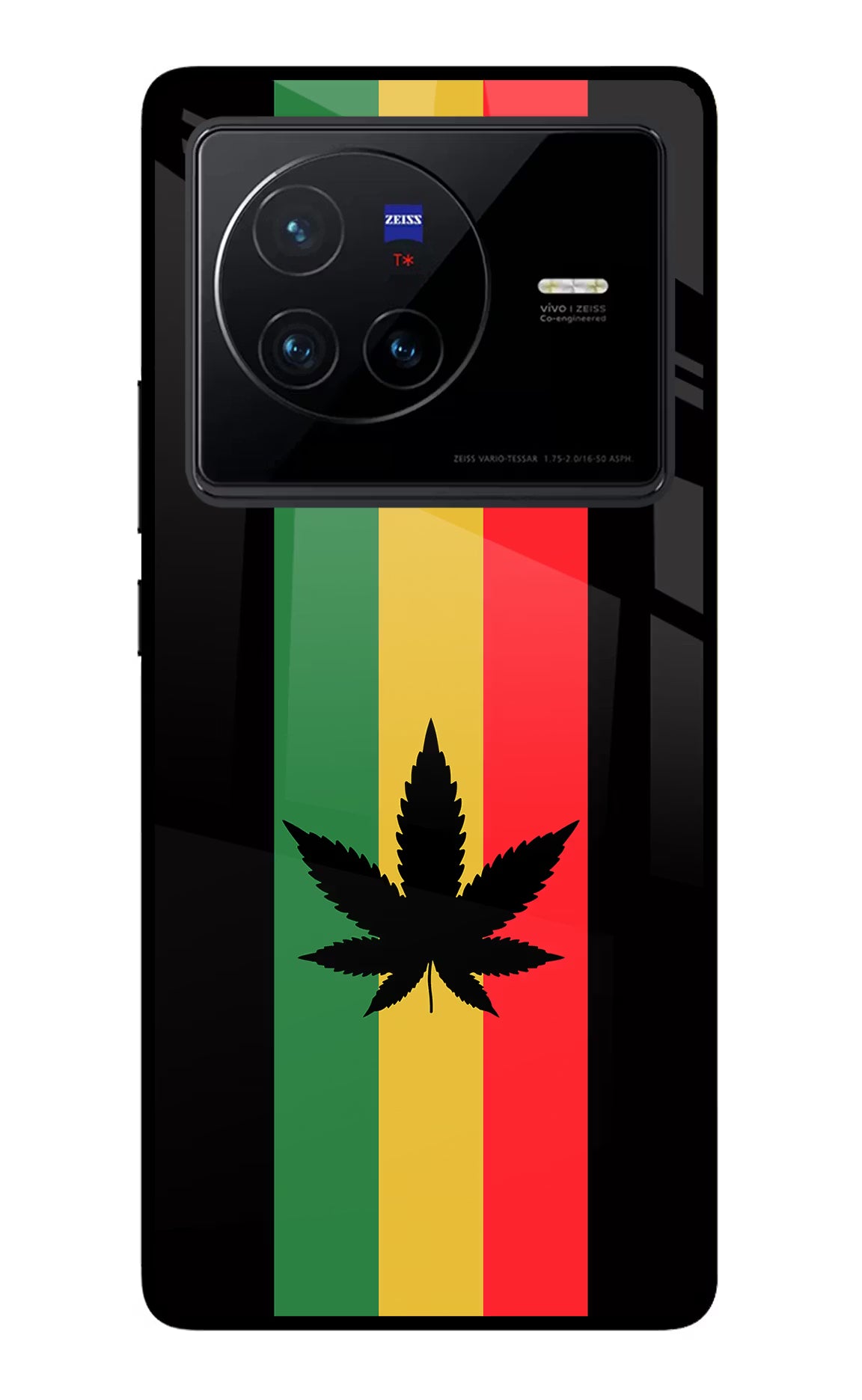 Weed Flag Vivo X80 Back Cover - Weed Flag Vivo X80 Glass Case Back Cover by Casekaro Weed Flag Vivo X80 Glass Case Back Cover by Casekaro