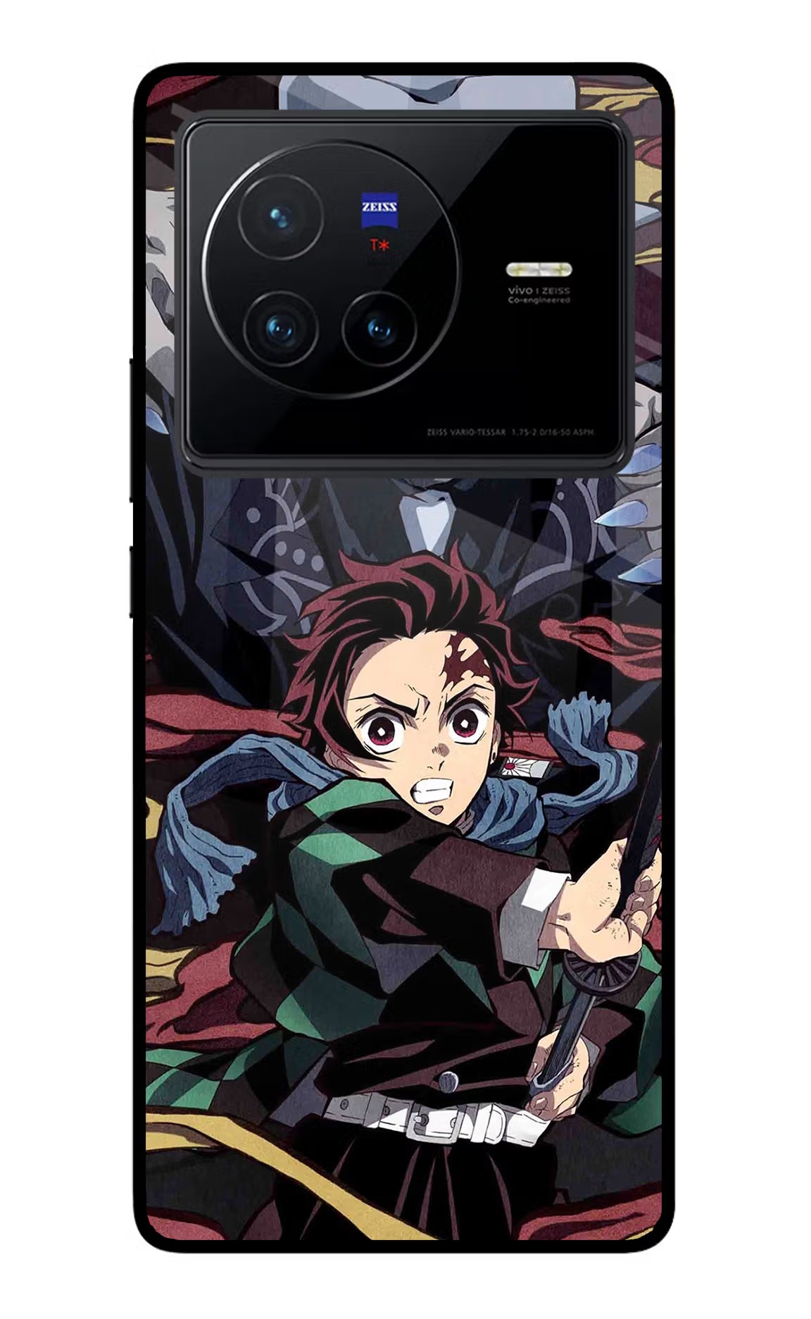 Demon Slayer Vivo X80 Back Cover - Demon Slayer Vivo X80 Glass Case Back Cover by Casekaro Demon Slayer Vivo X80 Glass Case Back Cover by Casekaro