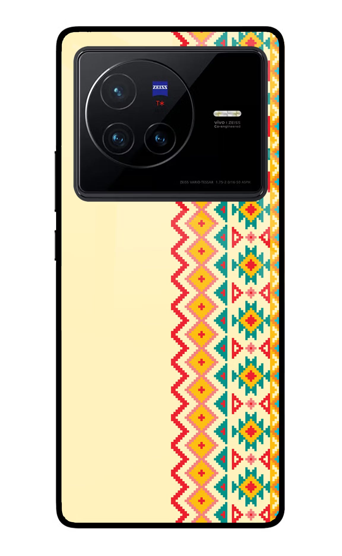Ethnic Seamless Vivo X80 Back Cover - Ethnic Seamless Vivo X80 Glass Case Back Cover by Casekaro Ethnic Seamless Vivo X80 Glass Case Back Cover by Casekaro
