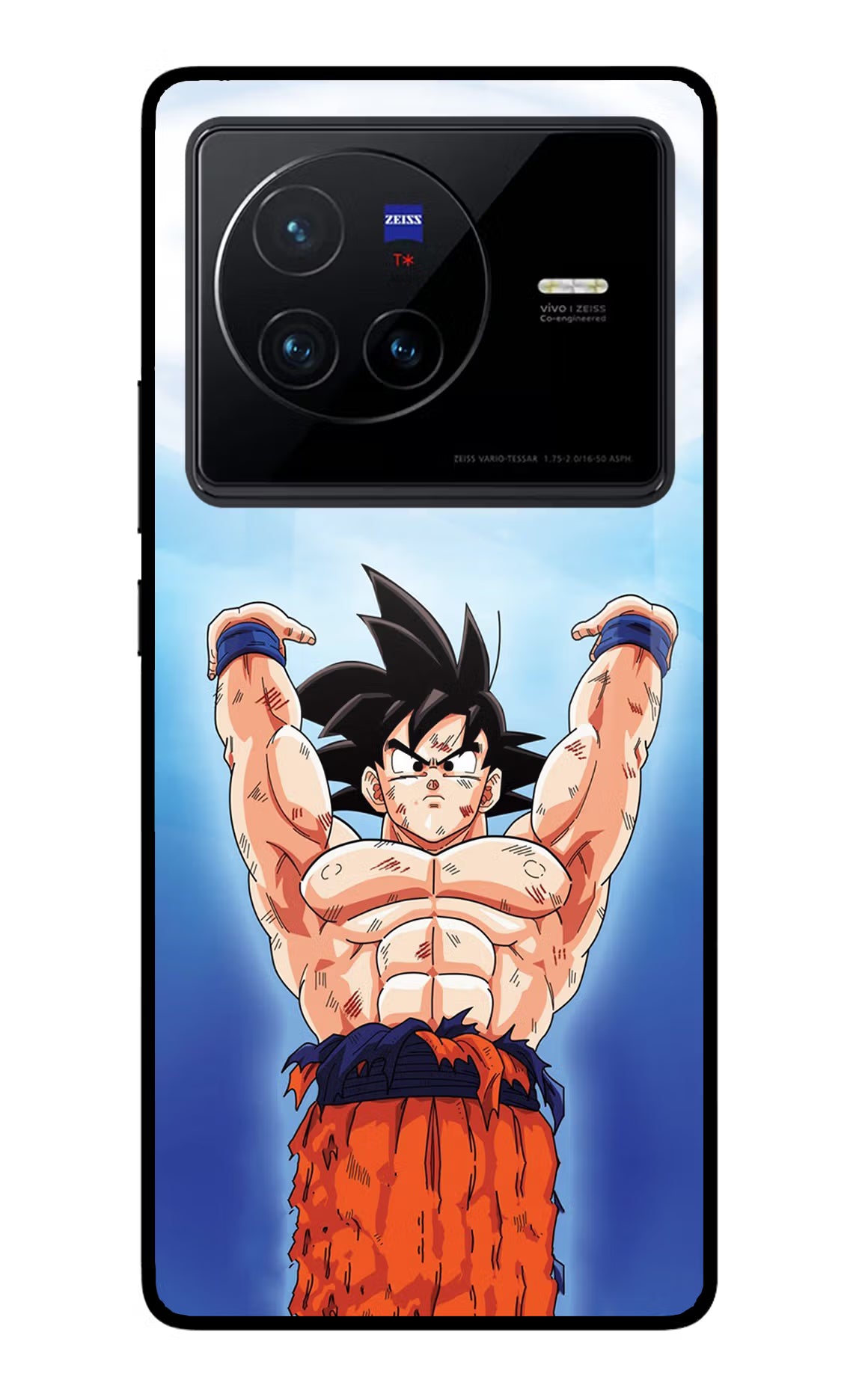 Goku Power Vivo X80 Back Cover - Goku Power Vivo X80 Glass Case Back Cover by Casekaro Goku Power Vivo X80 Glass Case Back Cover by Casekaro
