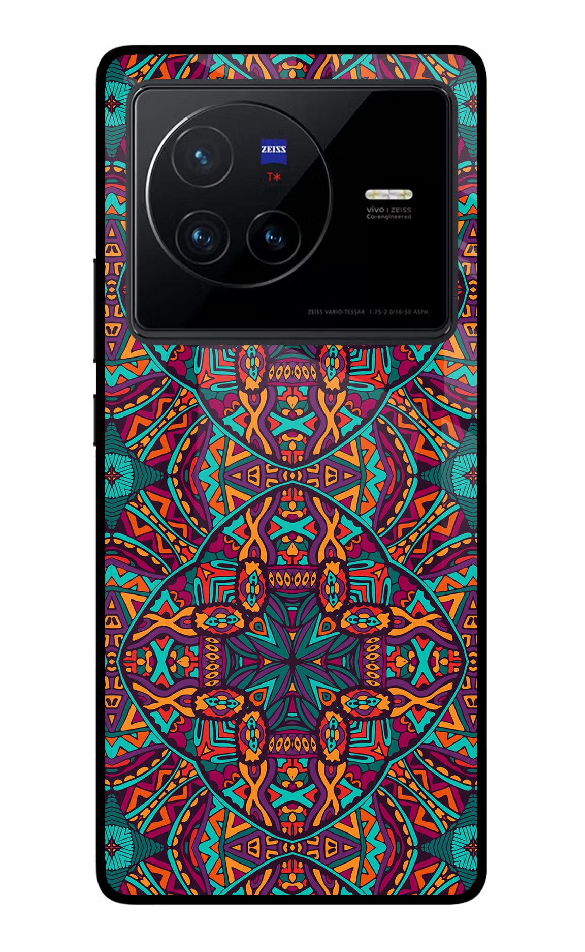 Colour Mandala Vivo X80 Back Cover - Colour Mandala Vivo X80 Glass Case Back Cover by Casekaro Colour Mandala Vivo X80 Glass Case Back Cover by Casekaro