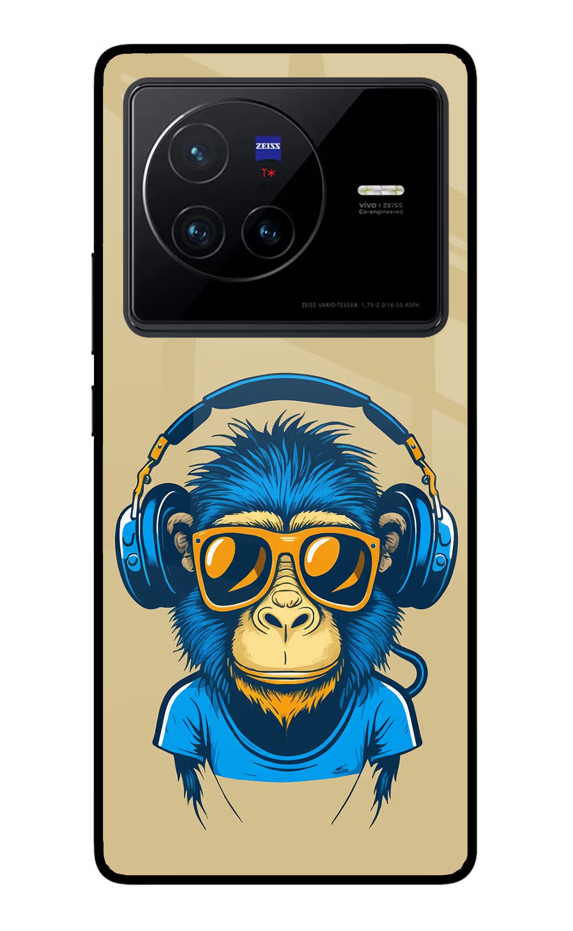 Monkey Headphone Vivo X80 Glass Case - Monkey Headphone Vivo X80 Glass Case Monkey Headphone Vivo X80 Glass Case